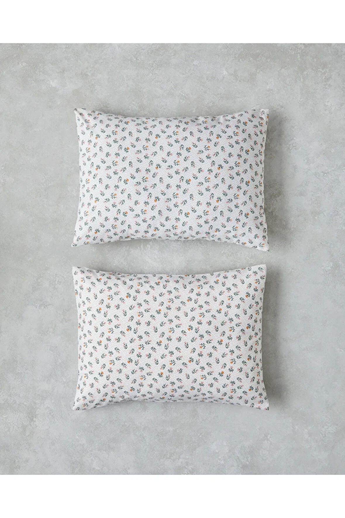 Crispy Dots Kolay Ütülenir 2'li Yastık Kılıfı 50x70 cm Yeşil-Turuncu