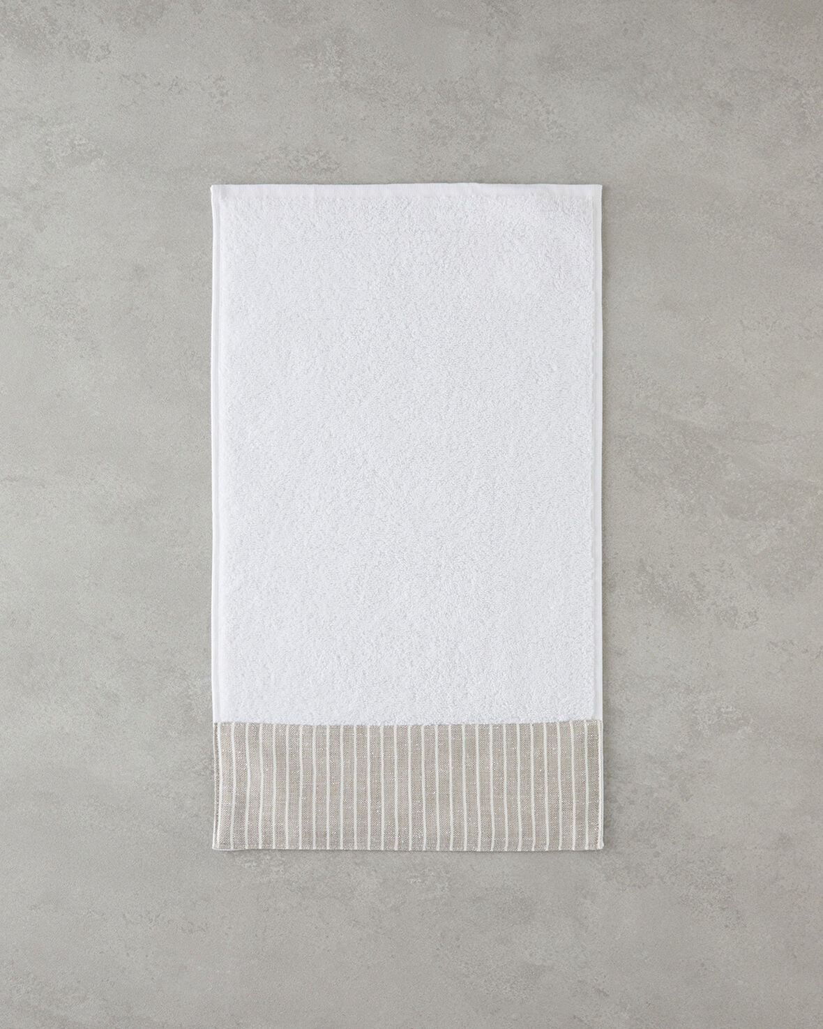 Natural Stripe Pamuklu El Havlusu 30x50 cm Beyaz