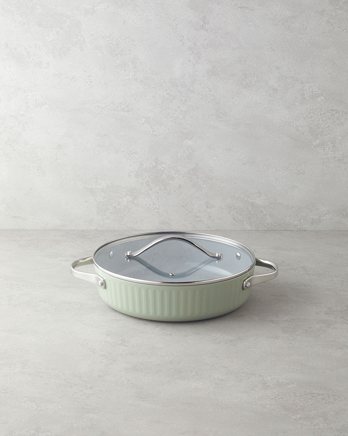 Berlin Fusion Pro Basık Tencere 28 cm Yeşil