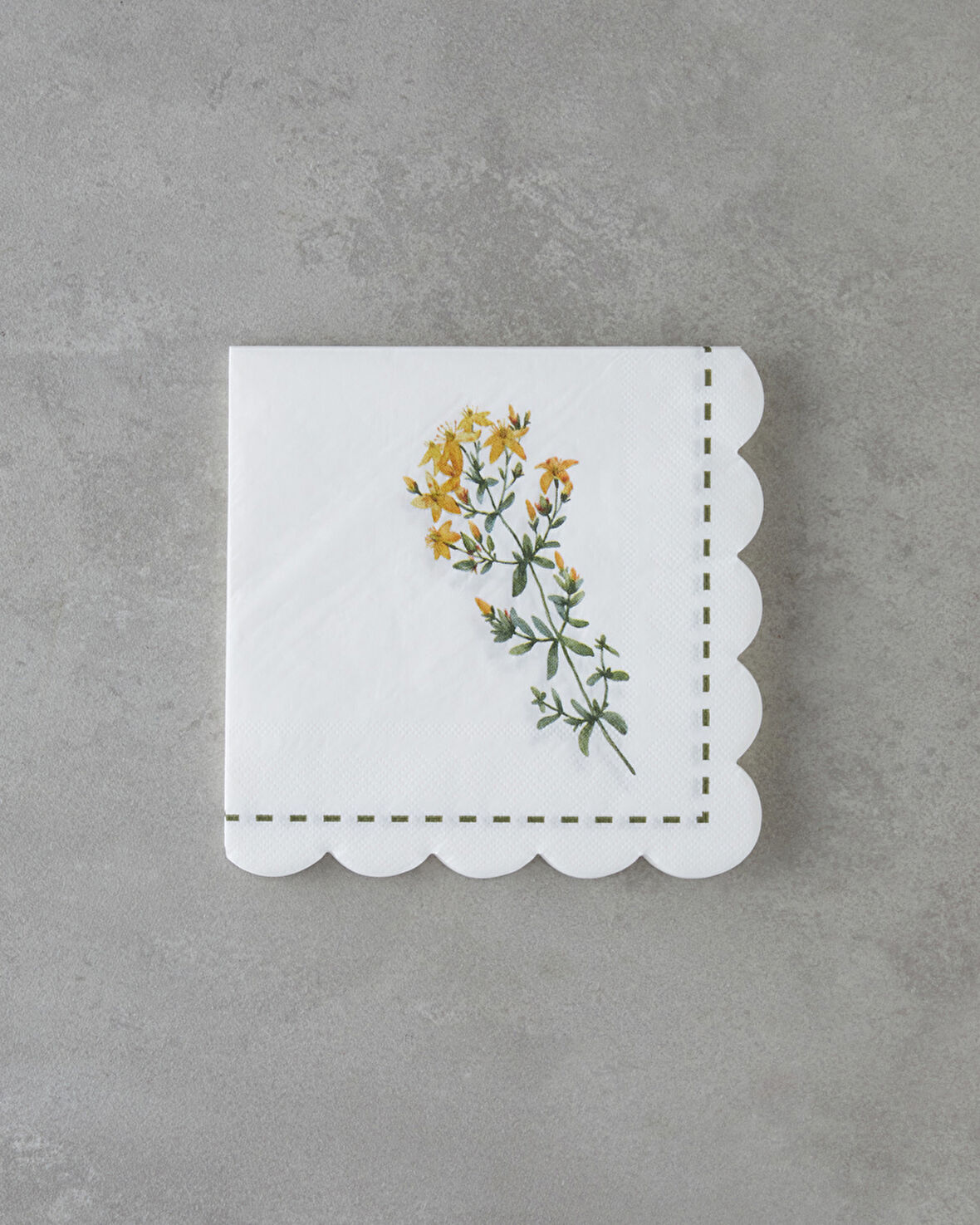 Blossy Kağıt 20'li Kağıt Peçete 33x33 cm Beyaz - Yeşil