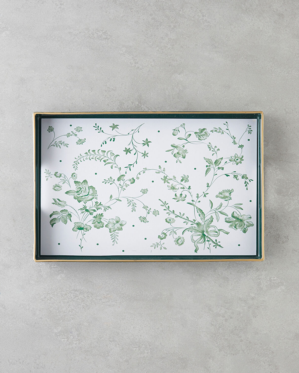 Nature's Green PP Tepsi 40x26 cm Beyaz - Yeşil