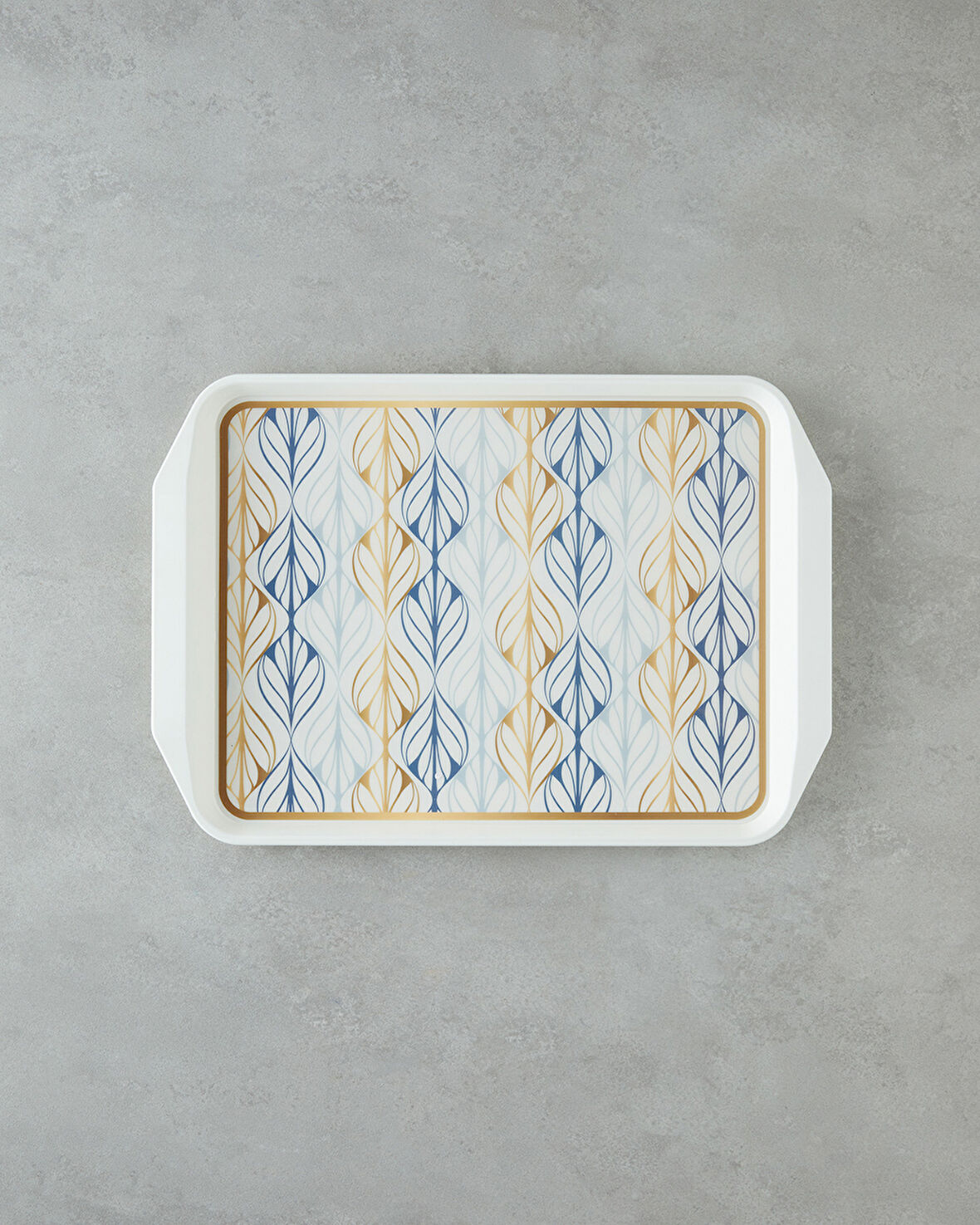 Golden Harmony PP Kaydırmaz Tepsi 39x30 cm Lacivert – Gold