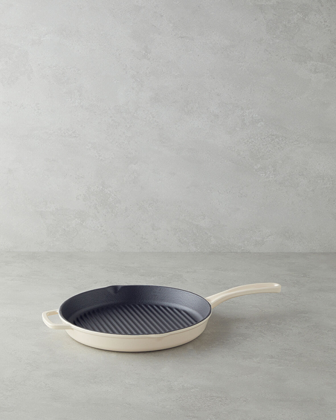 Hecha Demir Döküm Yuvarlak Grill Tava 28x4 cm Krem