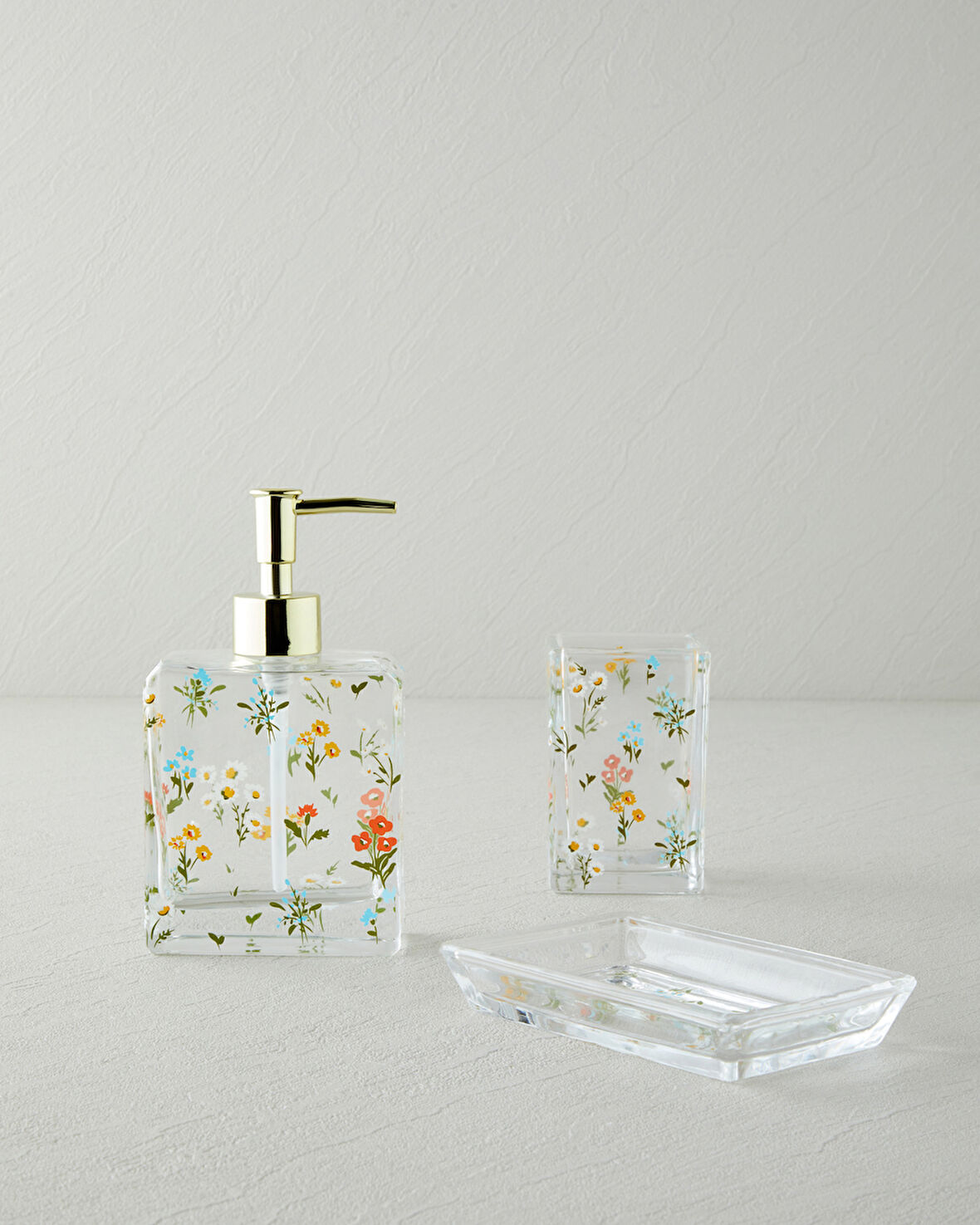 Jalen 3’lü Set Banyo Seti 16 cm Şeffaf