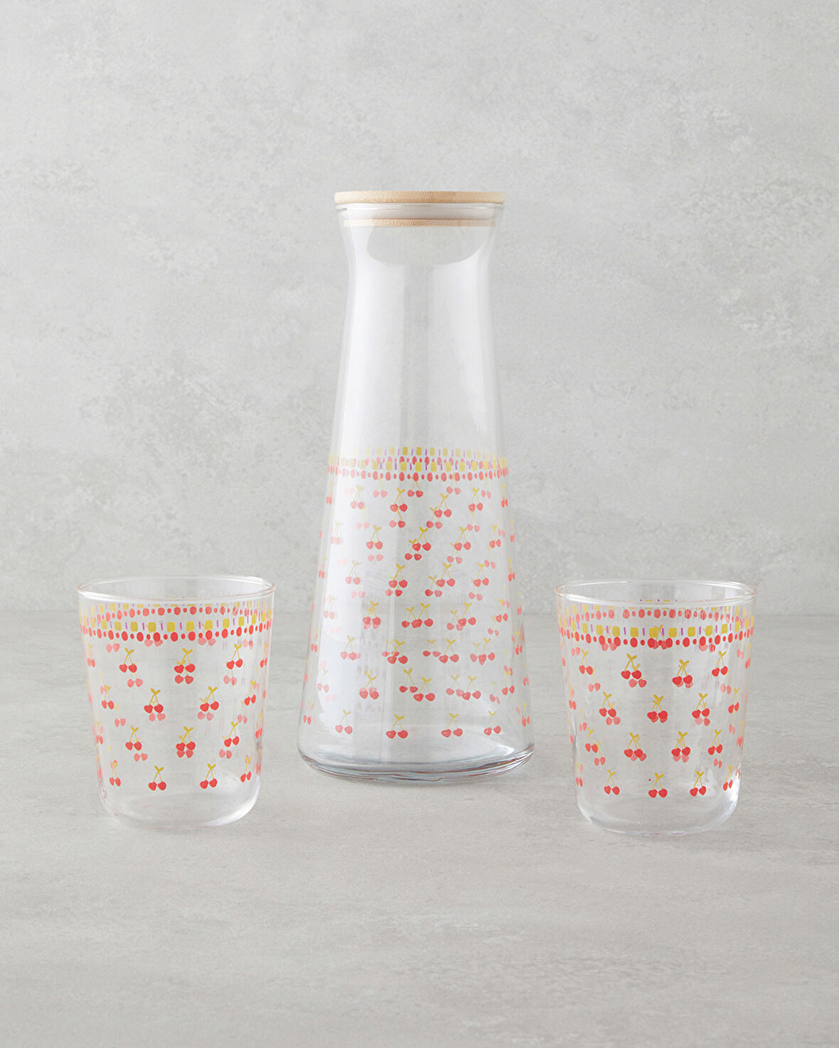 Cherrypop Cam 3 Parça Su Takımı 1150 ml + 315 ml Kırmızı