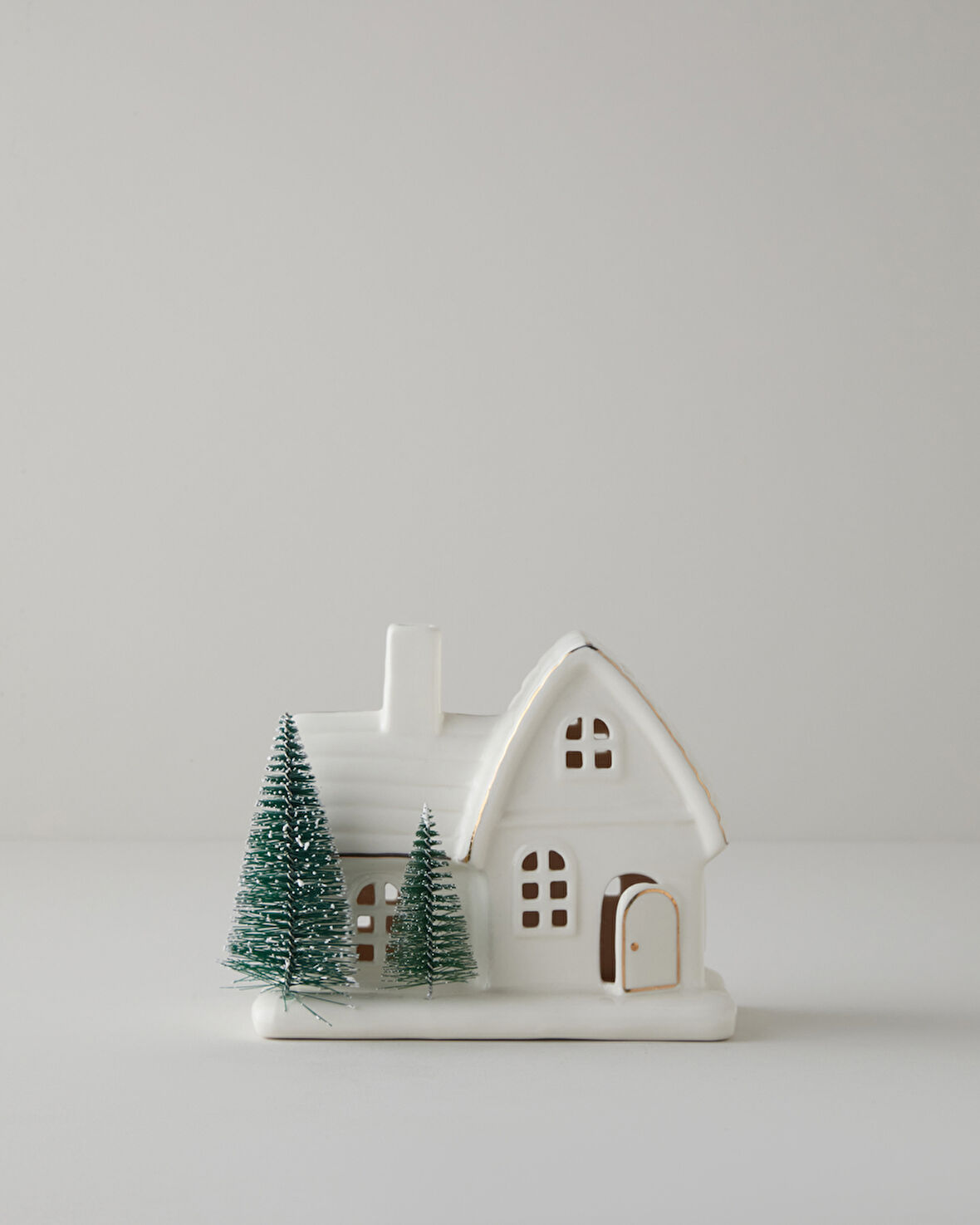 Winter Houses Dekoratif Obje 12 cm Beyaz