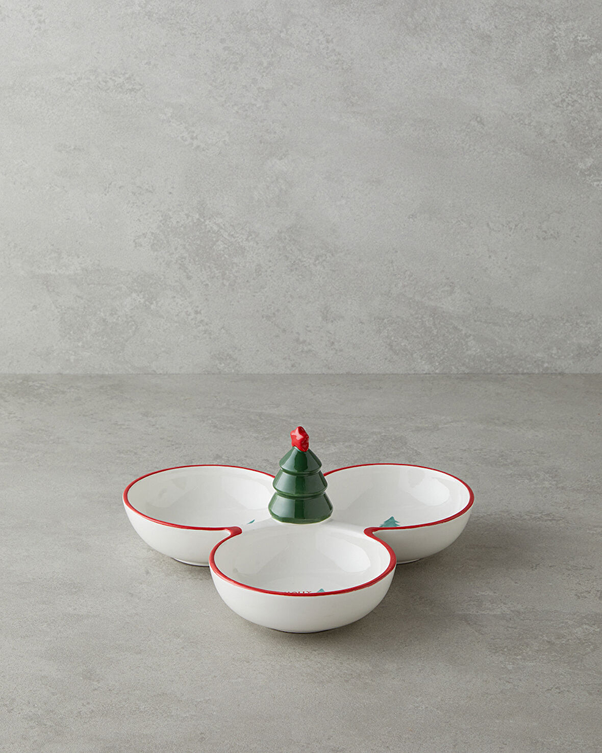 Joy Dolomite Sunumluk 28x28 cm Beyaz - Kırmızı