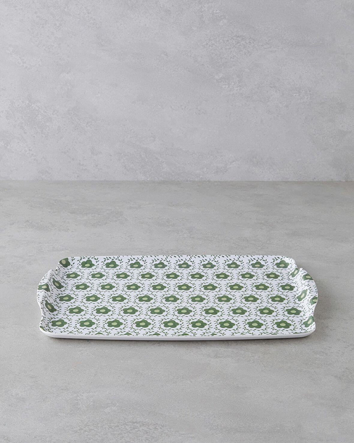 Verdura Melamin Kaydırmaz Tepsi 25x38 cm Yeşil