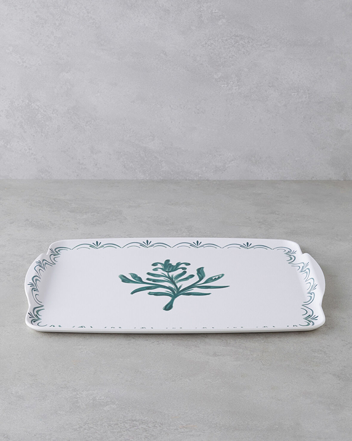 Verdant Melamin Kaydırmaz Tepsi 42x31 cm Yeşil