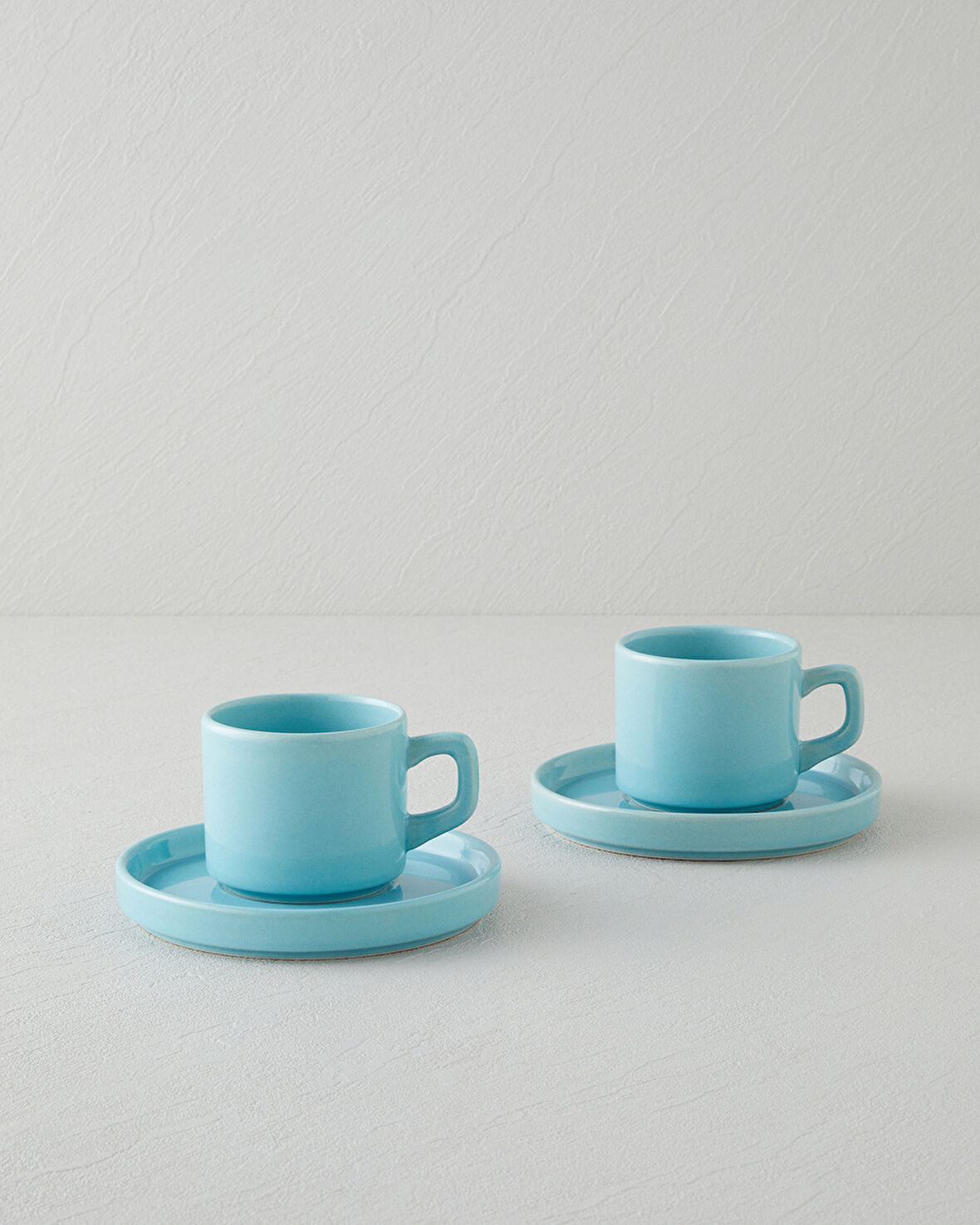 Coastal Bliss Seramik 4 Parça 2 Kişilik Çay Fincanı Takımı 184 ml Açık Mavi