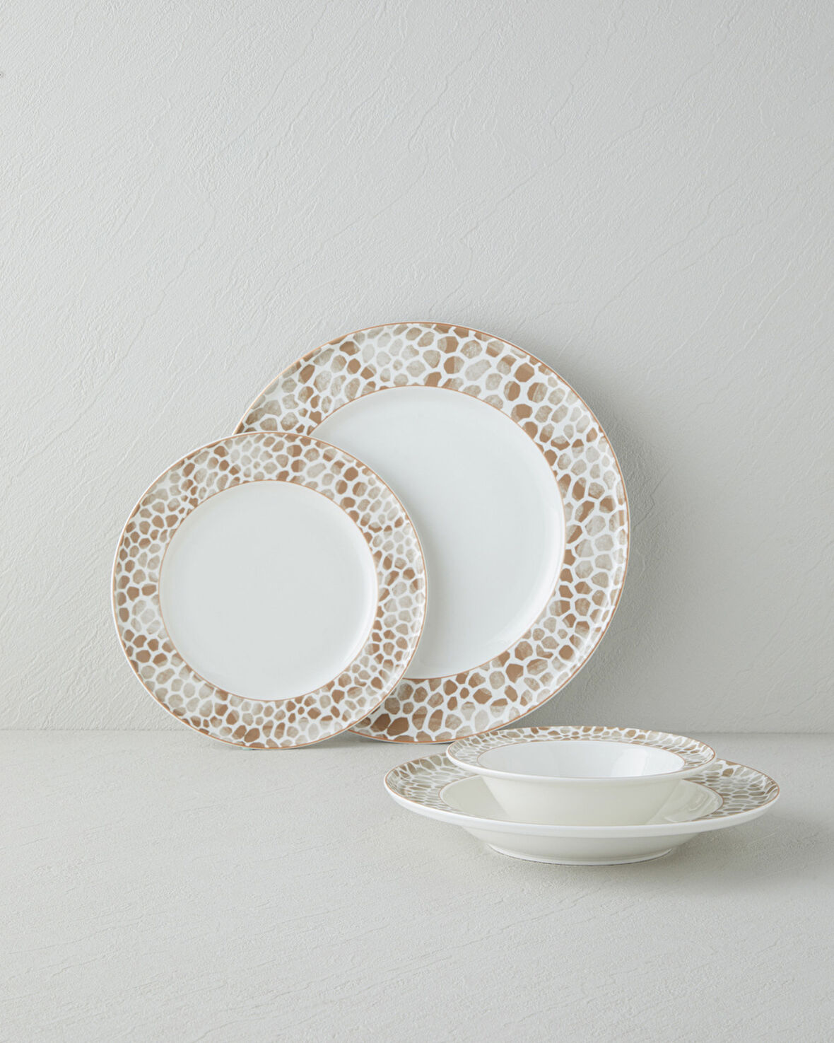 Tierra Bone Porselen Yemek Takımı 24 Parça 6 Kişilik Kahverengi