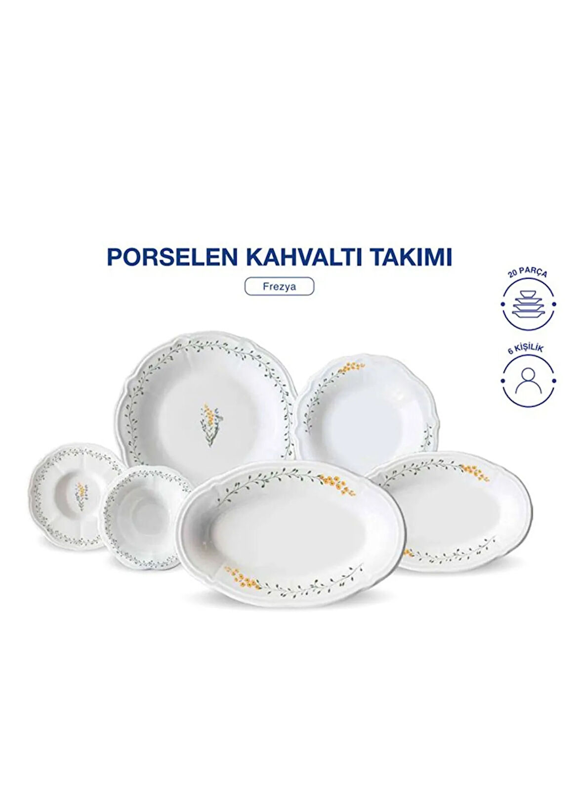 English Home 20'li Çok Renkli Kahvaltı Takımı FREZYAKAHVALT RENKLİ 20PARÇA6KİŞİLİ