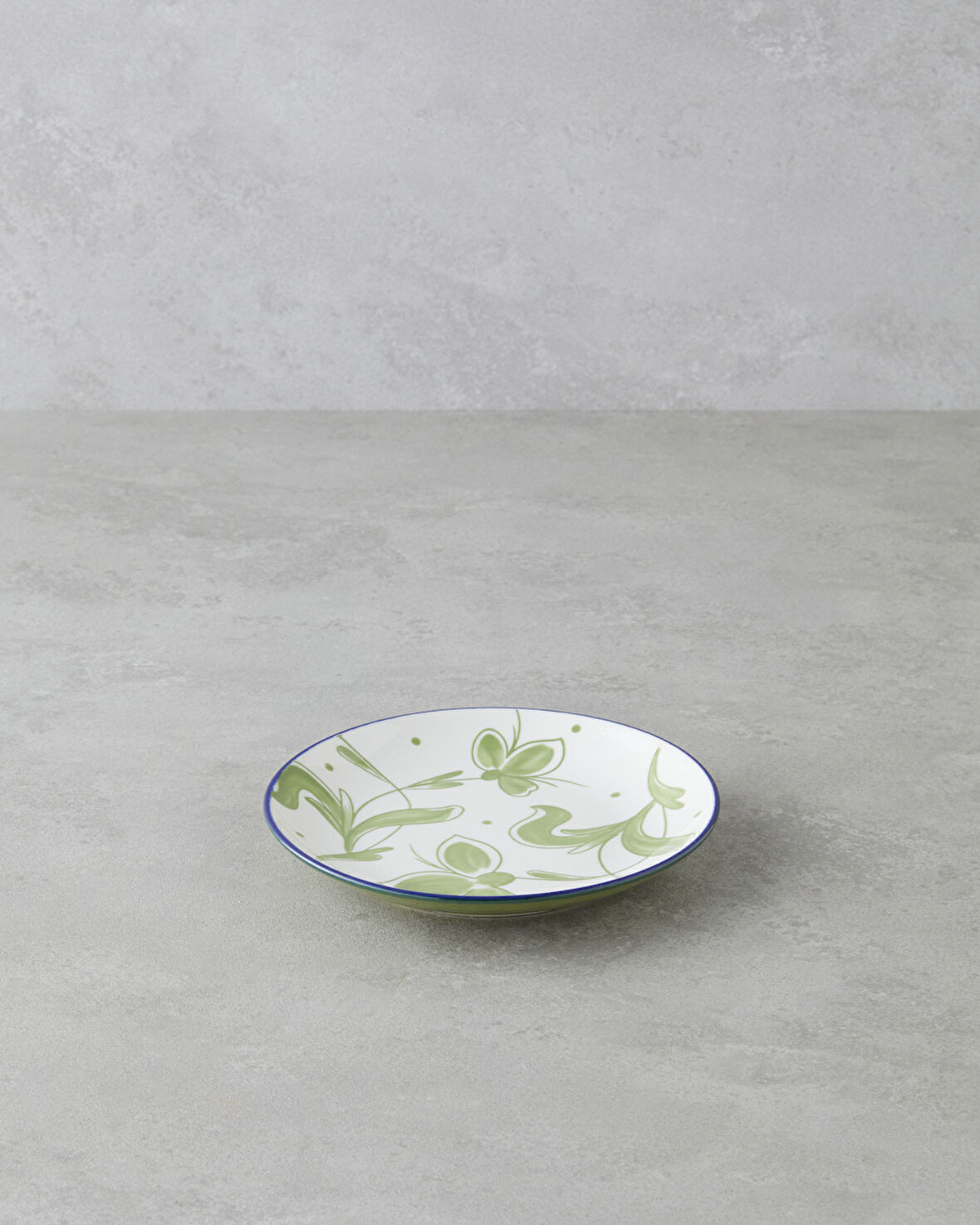 Plantopia Porselen Pasta Tabağı 15 cm Beyaz - Lacivert