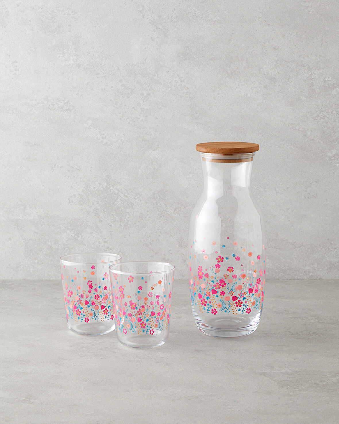 Auro Cam 3 Parça Su Takımı 1000 ml + 315 ml Renkli