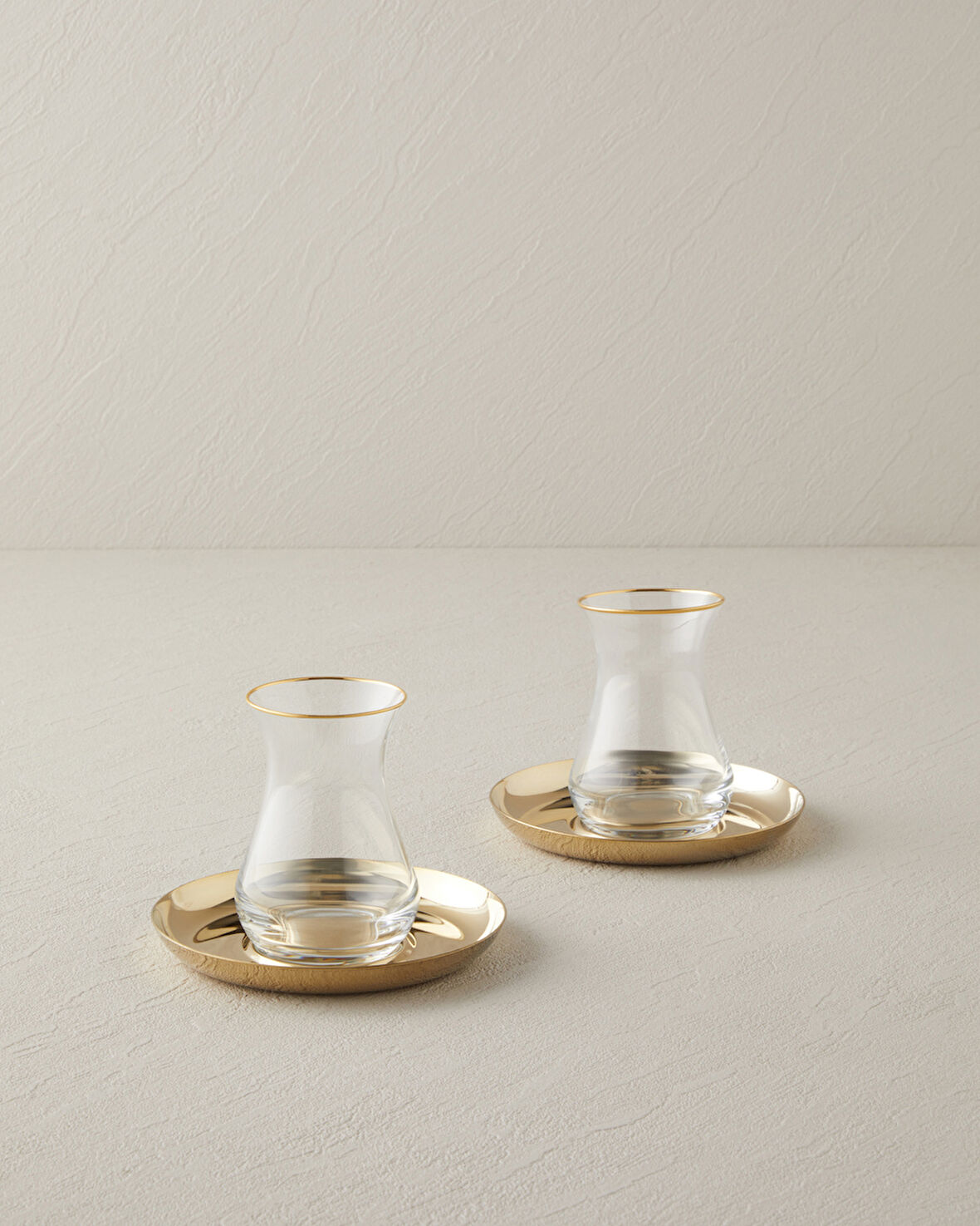 Graceful Çelik 4 Parça 2 Kişilik Çay Seti 140 ml Gold