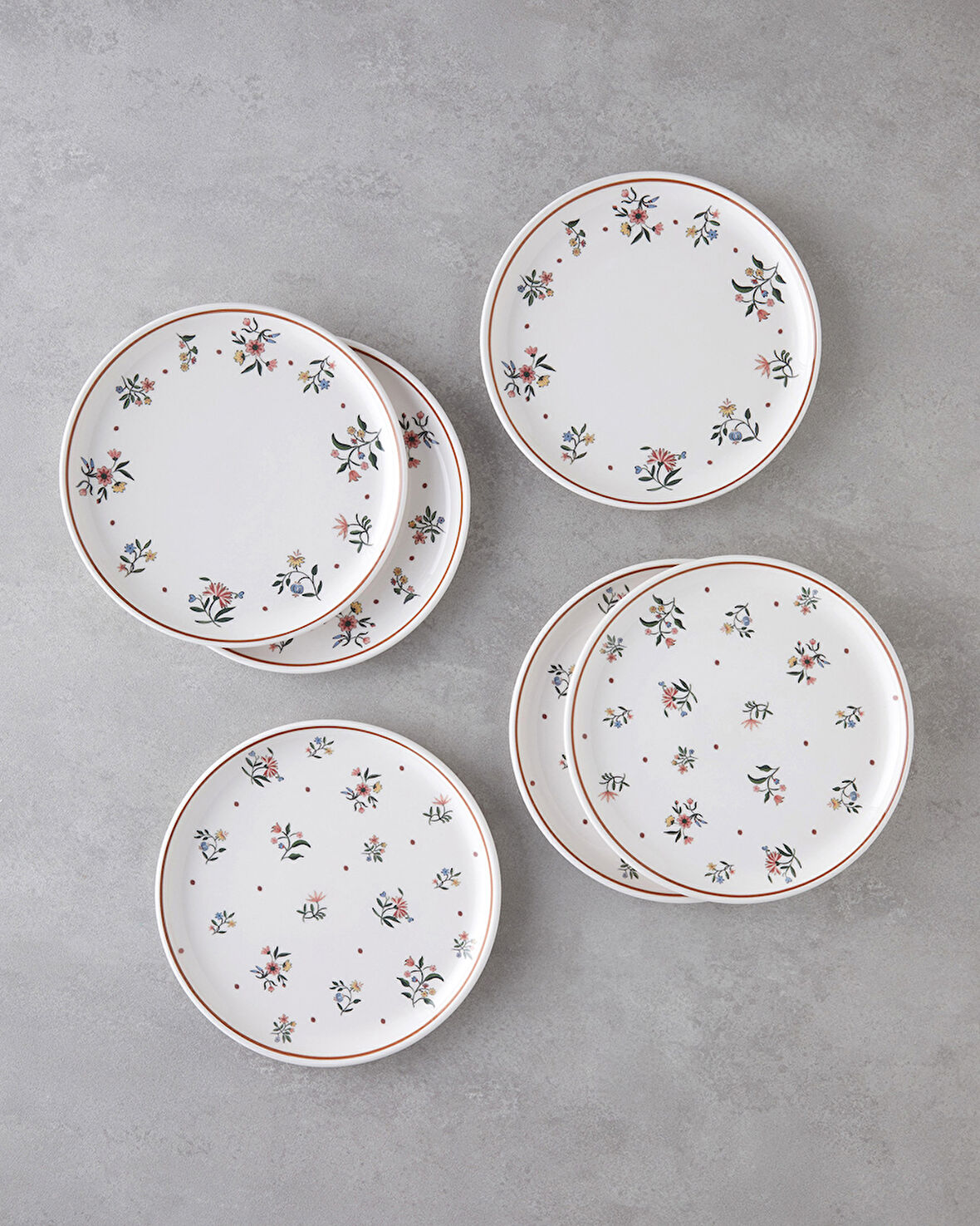 Bianca Seramik 6'lı Pasta Tabağı 20 cm Renkli