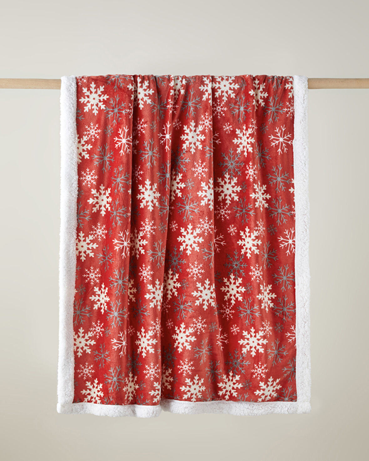 Snowland Koltuk Şalı 120x160 cm Kırmızı