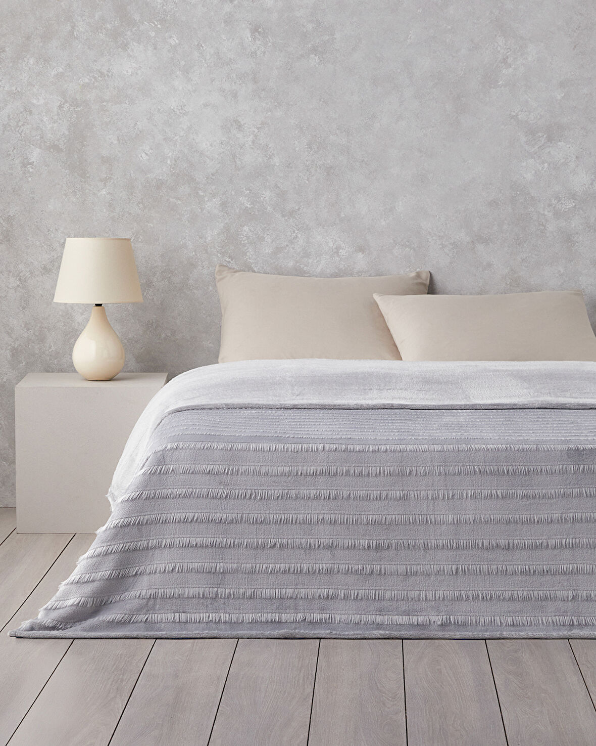 Tassel Dream Supersoft Çift Kişilik Battaniye 200x220 cm Gri