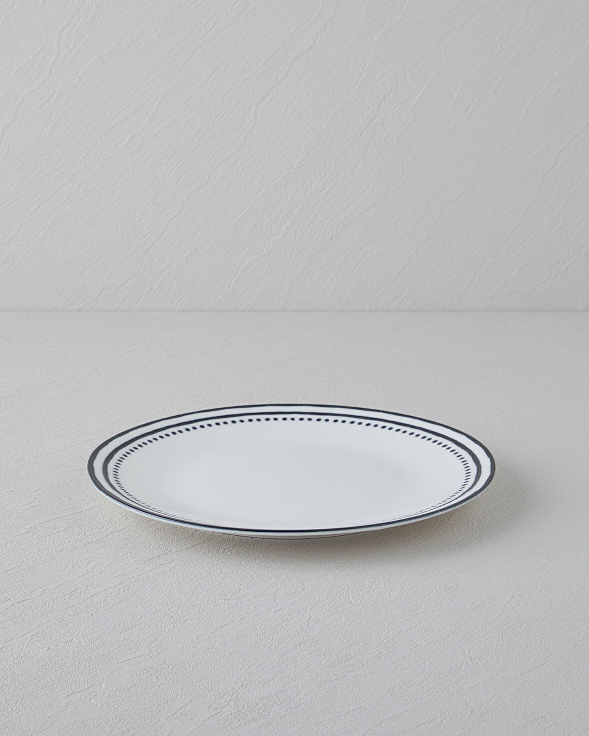 Monarch Porselen Servis Tabağı 25 cm Siyah - Beyaz