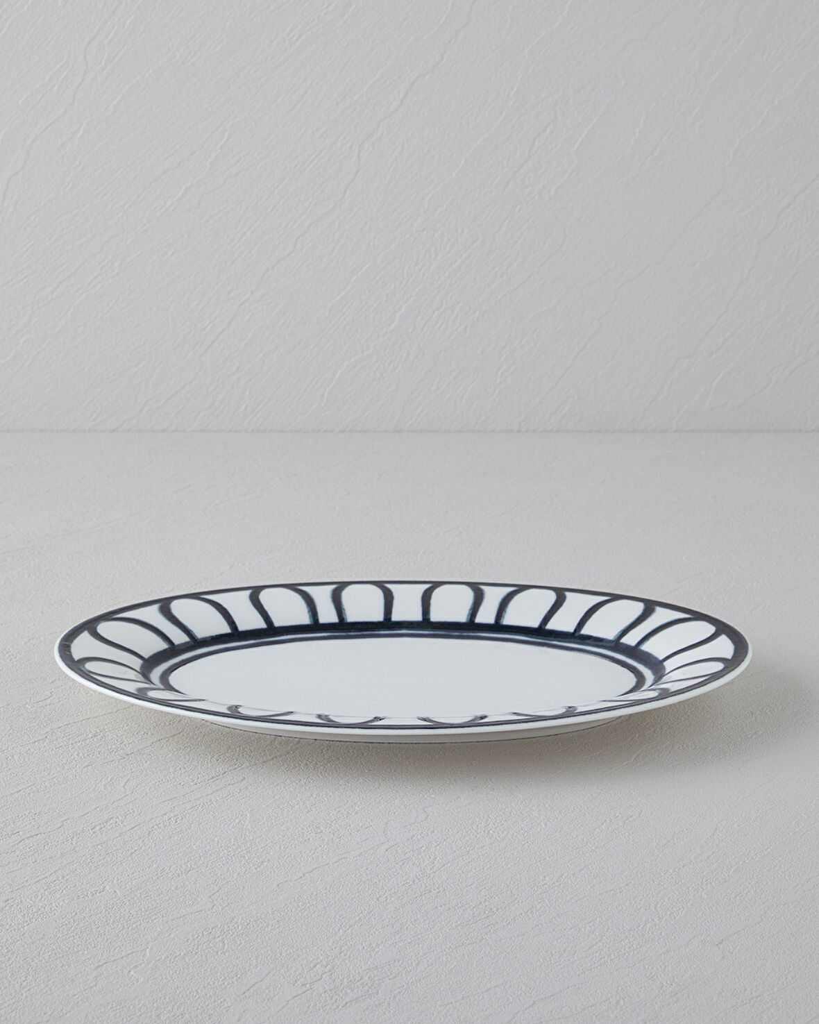 Monarch Porselen Kayık Tabak 30 cm Siyah - Beyaz