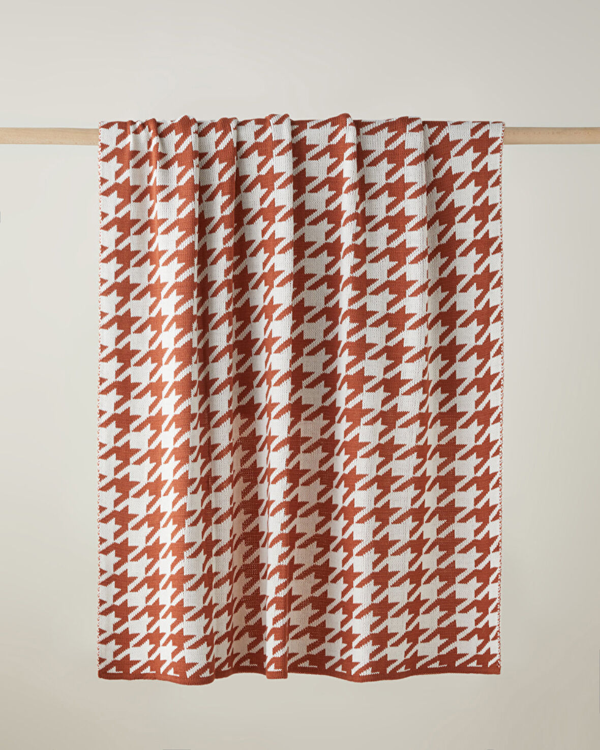 Houndstooth Koltuk Şalı 130x170 cm Turuncu