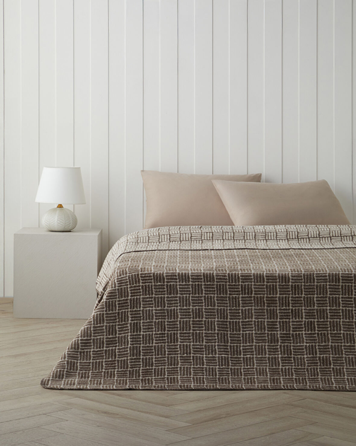 Urban Hound Pamuk Akrilik Çift Kişilik Battaniye 200x220 cm Bej