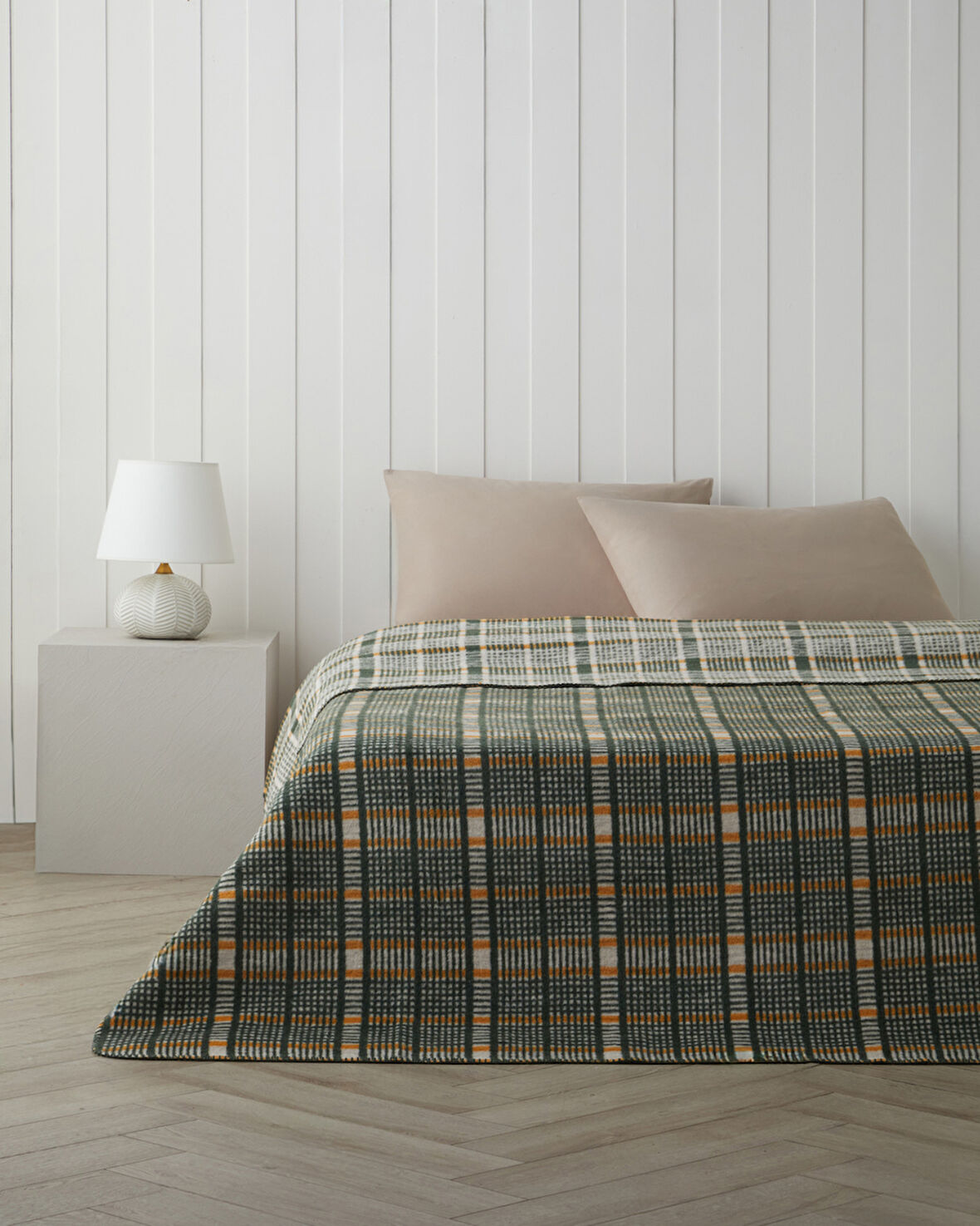 Plaid Tale Pamuk Akrilik Çift Kişilik Battaniye 200x220 cm Koyu Yeşil