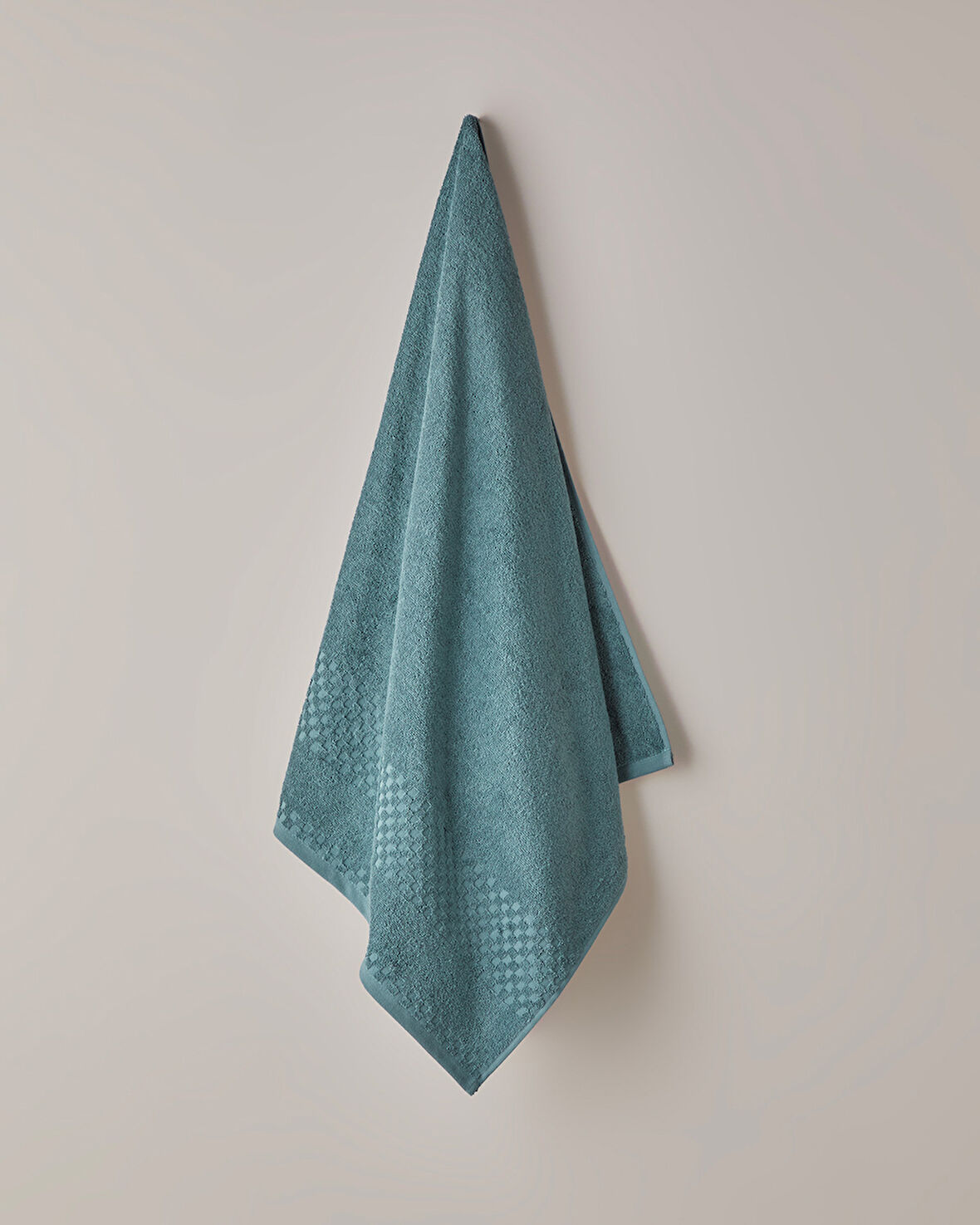 Border Check Pamuk Banyo Havlusu 70x140 cm Petrol