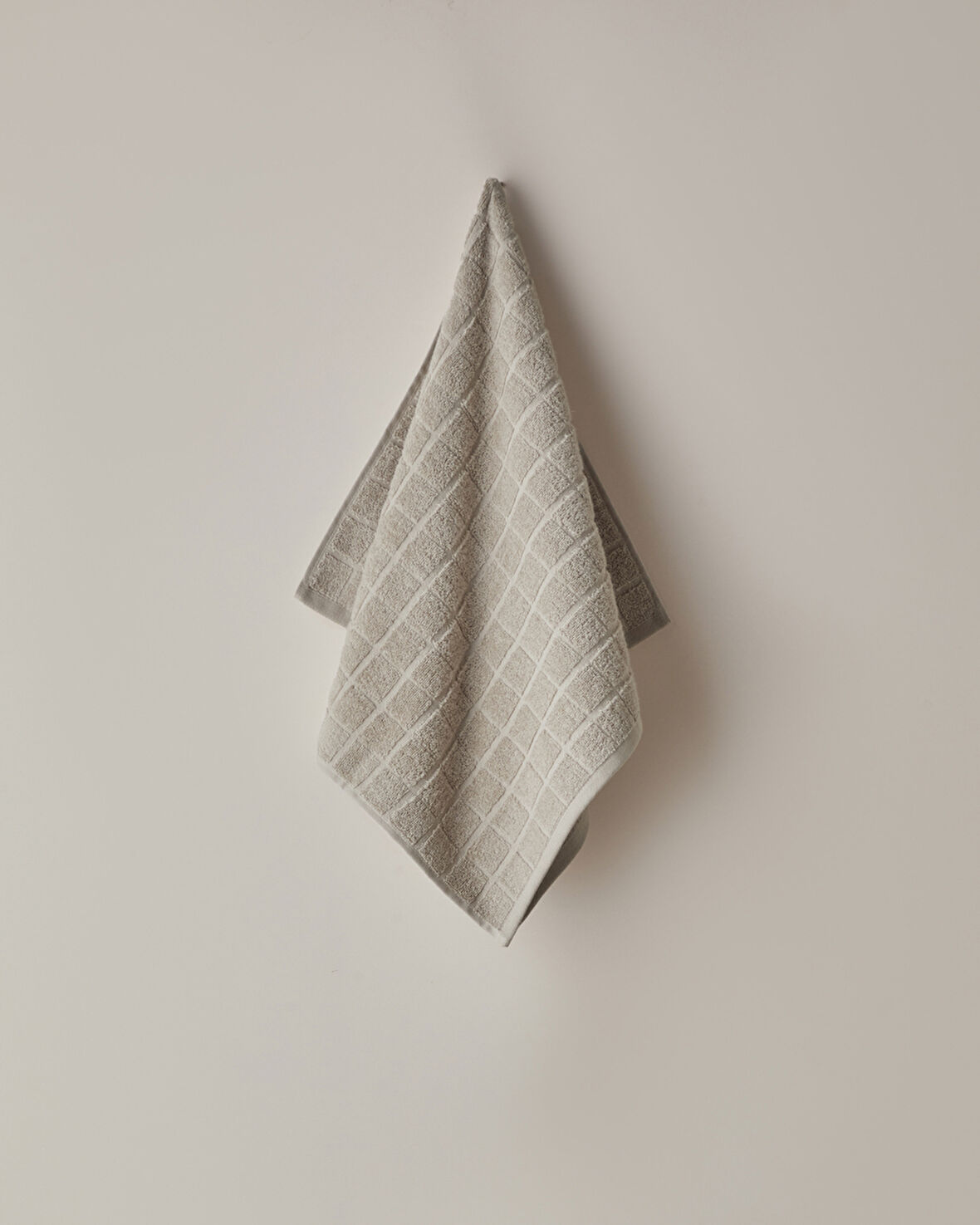 Chequer Pamuk Yüz Havlusu 50x80 cm Bej