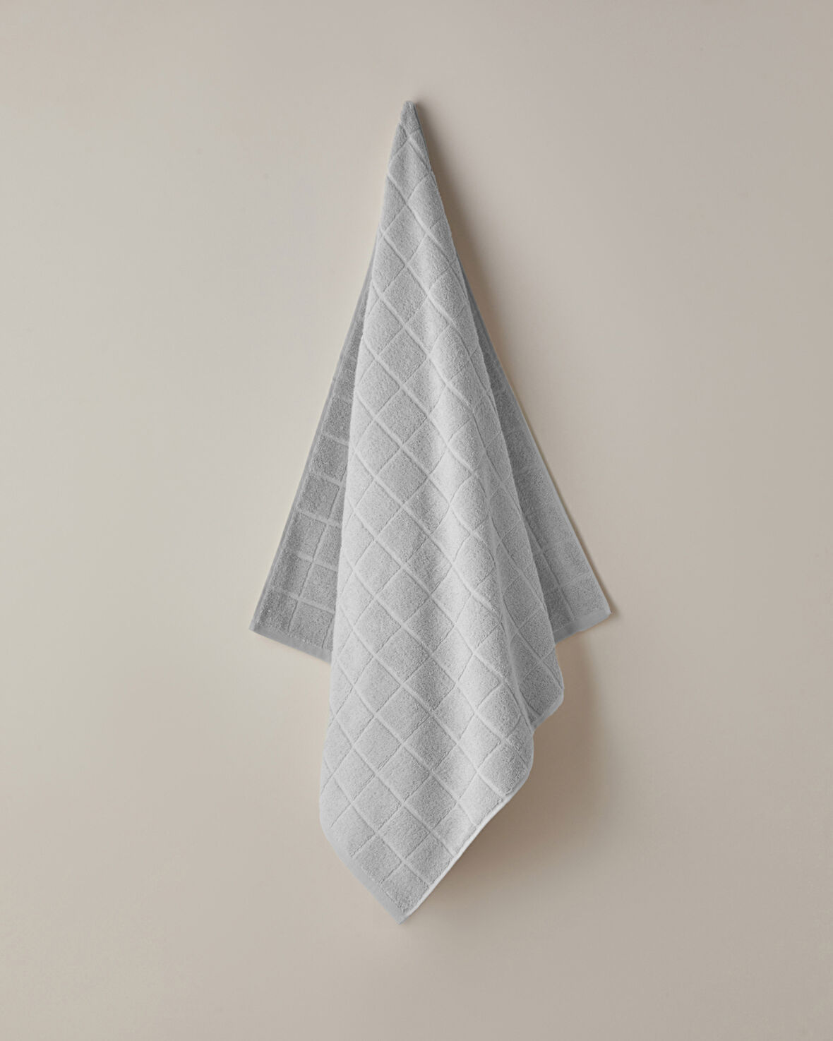Chequer Pamuk Banyo Havlusu 80x150 cm Gri