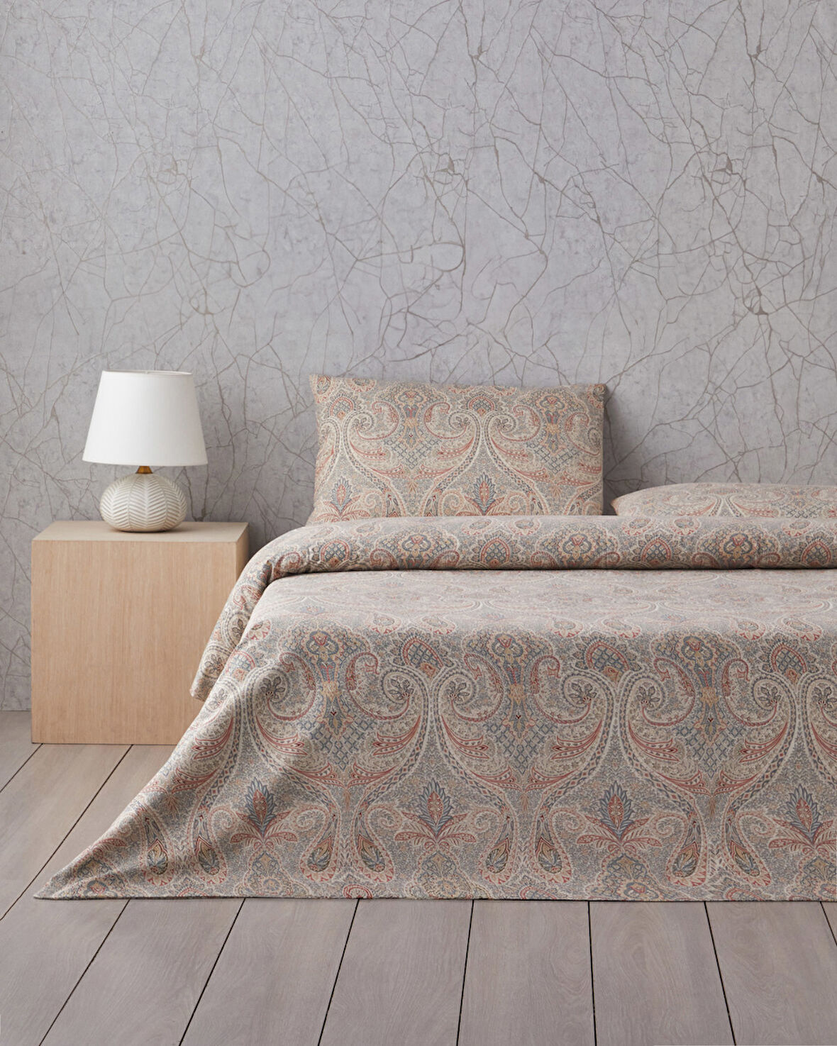 Boho Chic Pamuk Tek Kişilik Nevresim Takımı 160x220 cm Bej