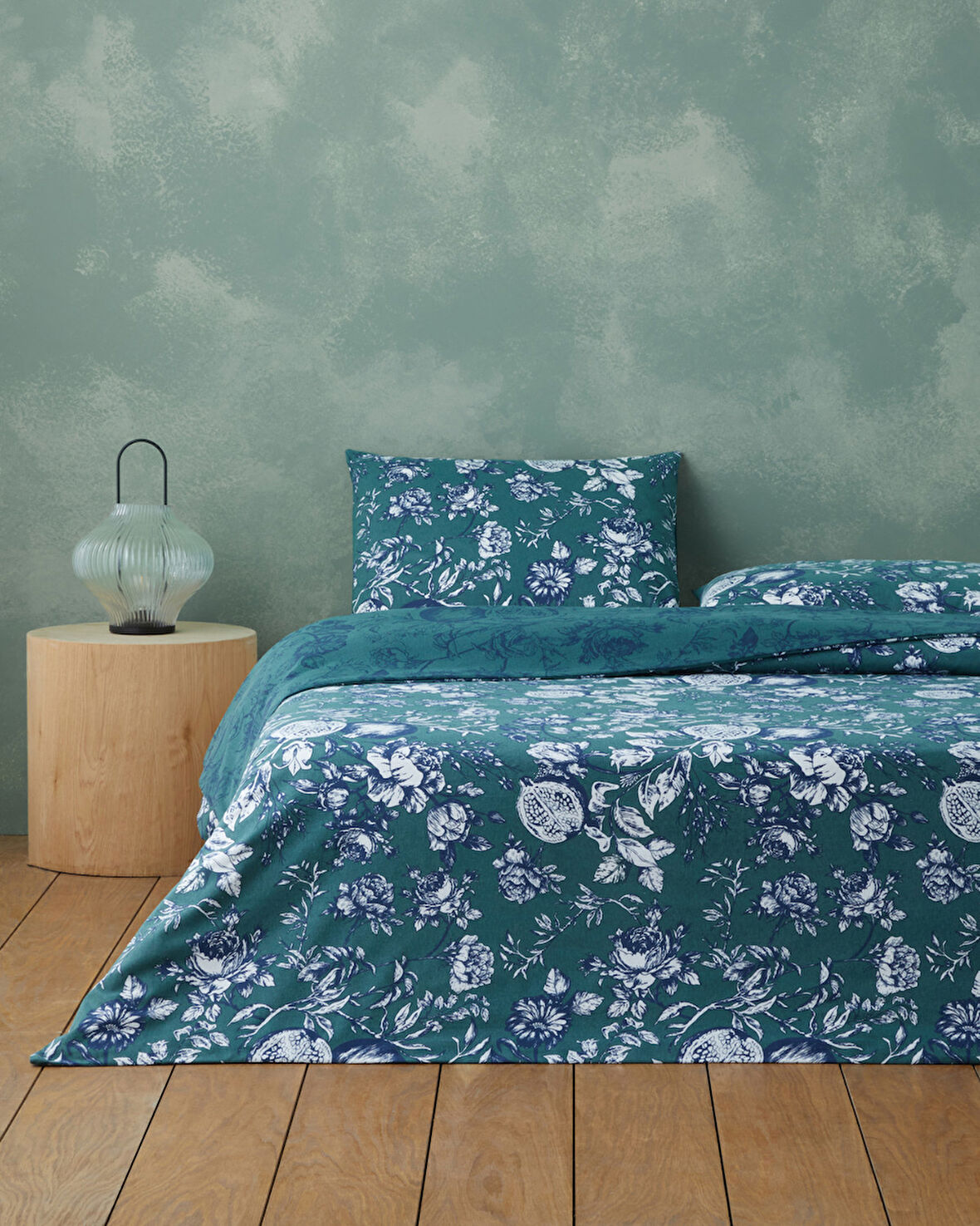 Ruby Garden Flanel Tek Kişilik Nevresim Takımı 160x220 cm Koyu Yeşil