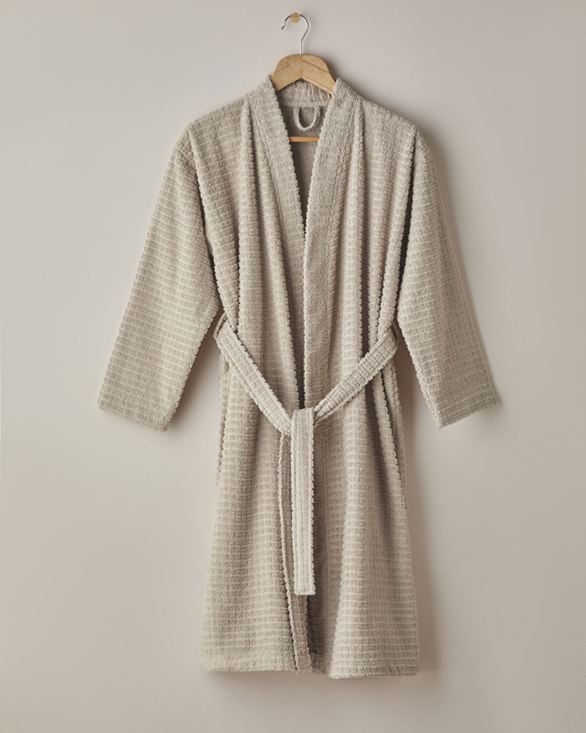 Chequer Pamuk Bornoz L-XL Bej