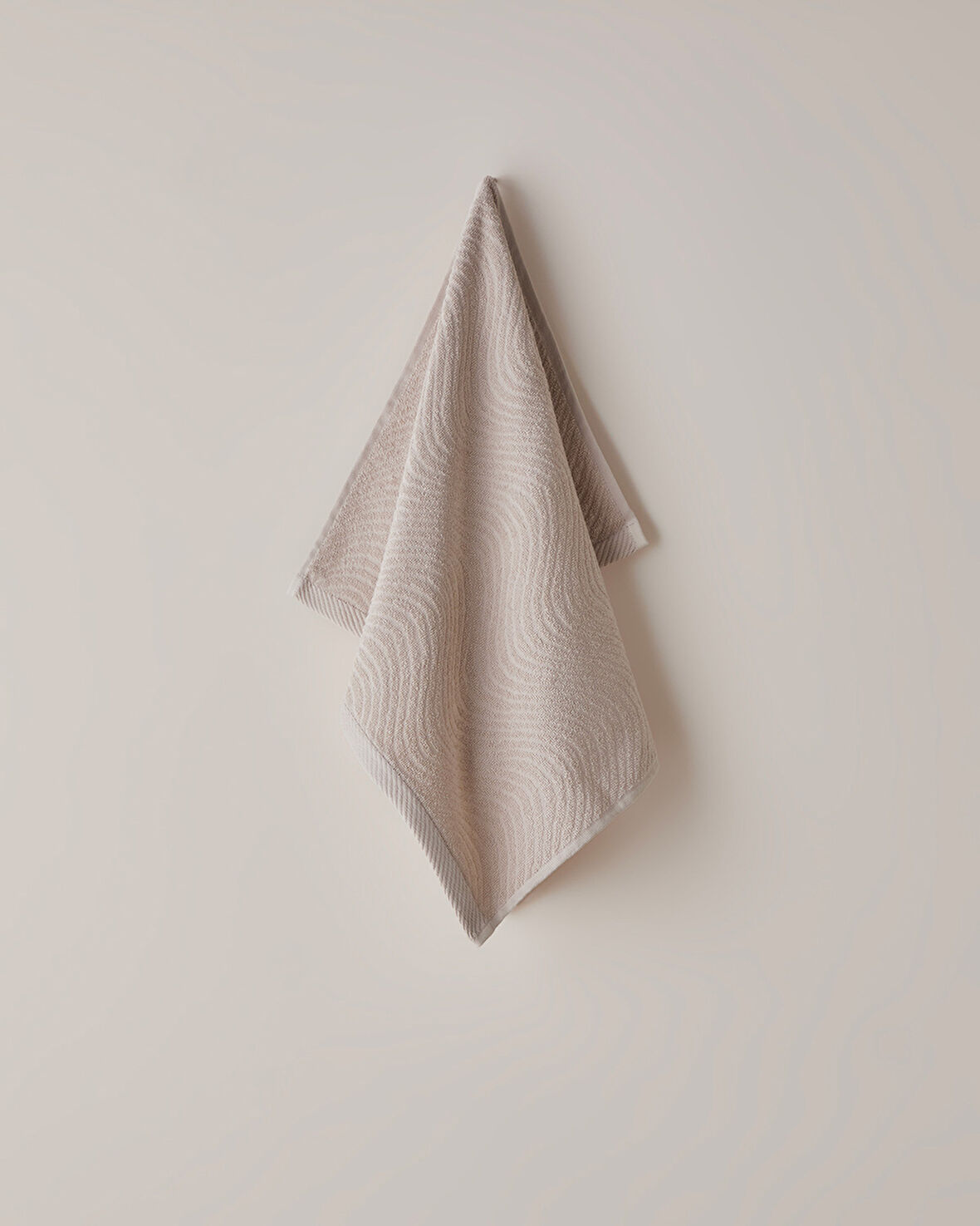 Wave Pamuk Yüz Havlusu 50x70 cm Açık Bej