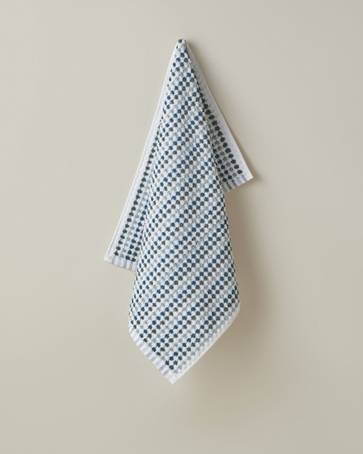 Punto Pamuk Yüz Havlusu 50x80 cm Yeşil-Beyaz