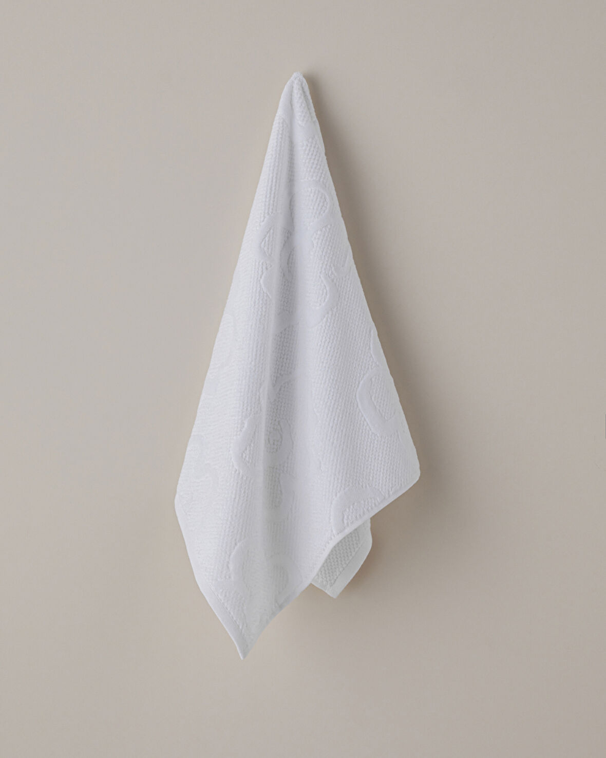 Velvet Bloom Pamuk Yüz Havlusu 50x80 cm Beyaz