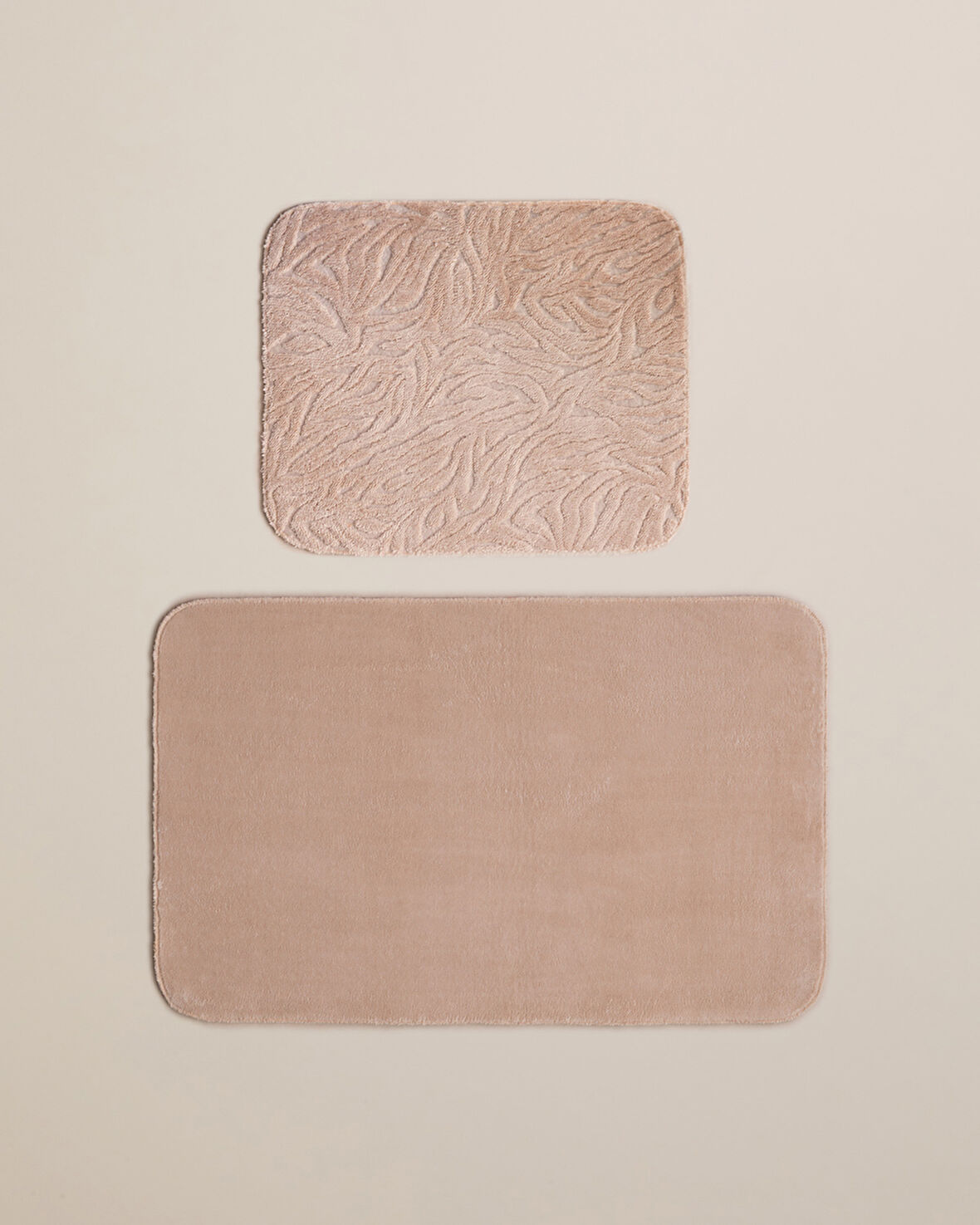 Strala Banyo Paspası Seti 60x80 cm + 40x60 cm Koyu Bej