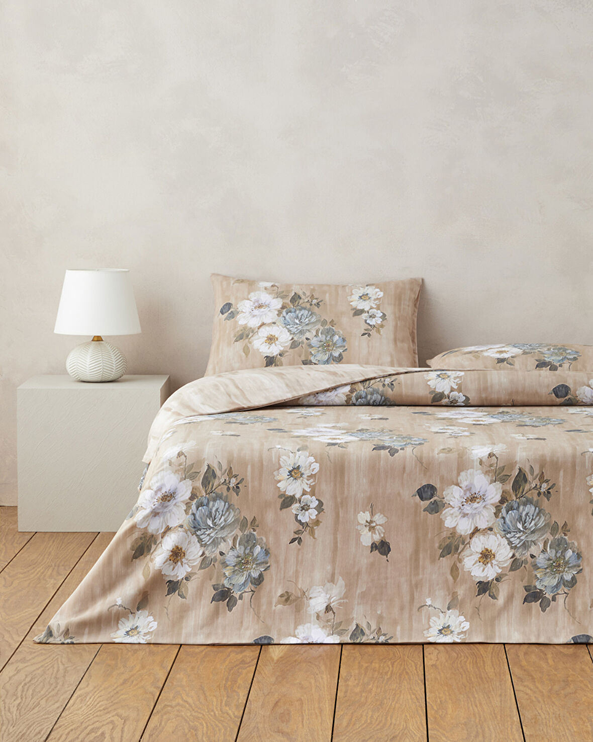 Rose Bright Dijital Baskılı Kolay Ütülenir  Çift Kişilik Nevresim Takımı 200x220 cm Kahverengi