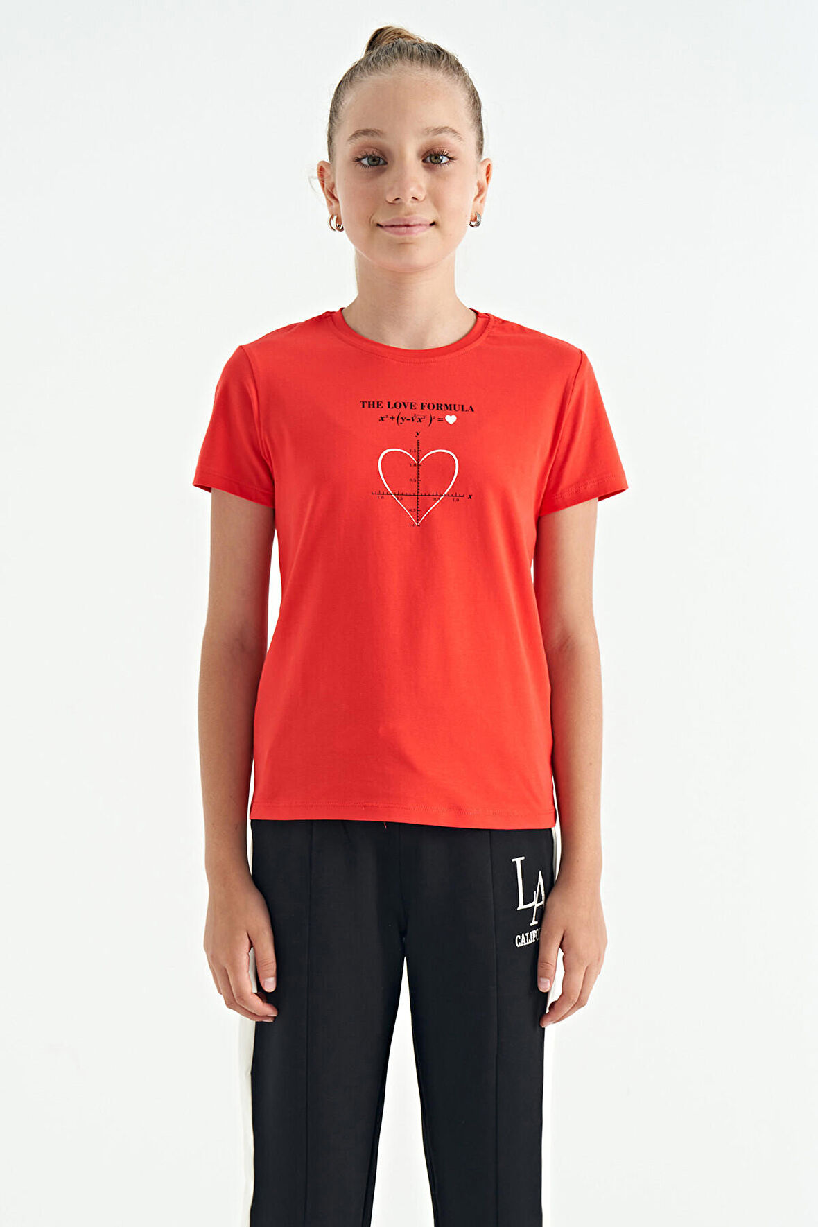 Fiesta O Yaka Baskı Detaylı Rahat Kalıp Kız Çocuk T-Shirt - 75129 | 10-11 Yaş