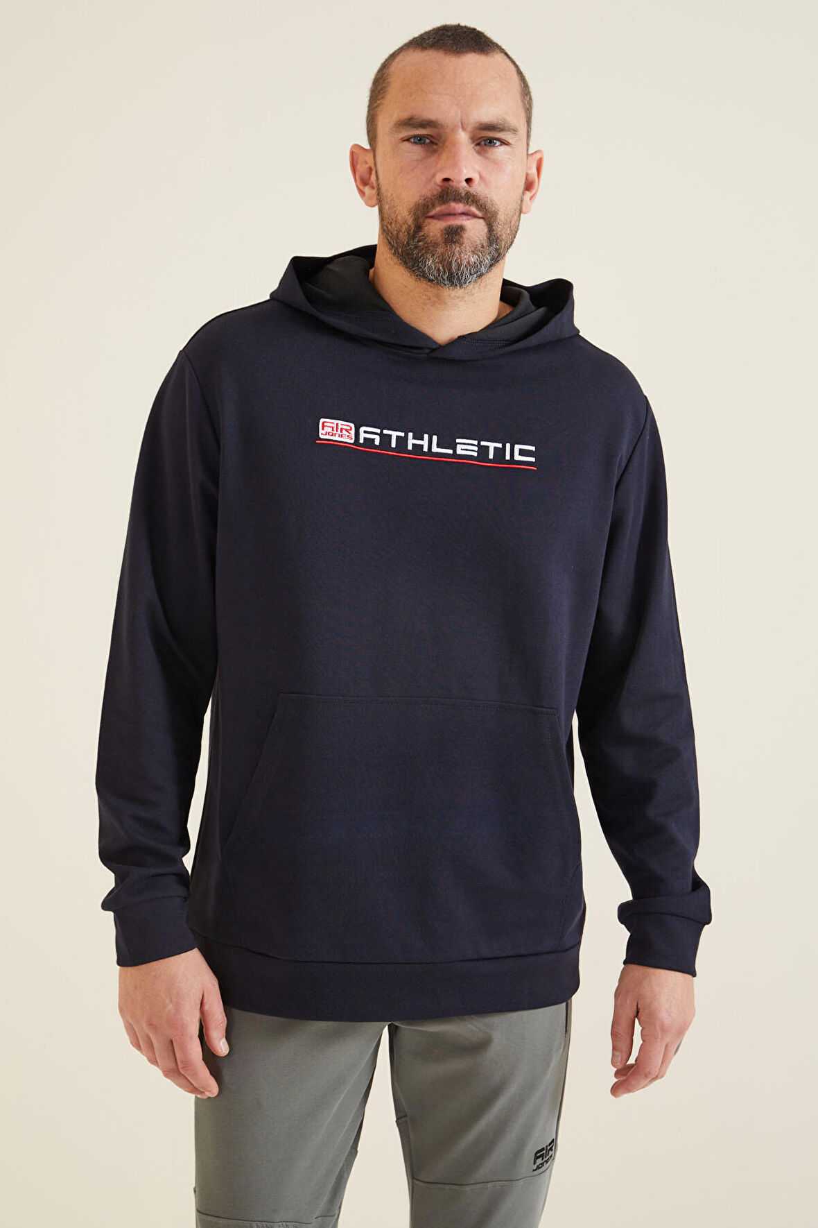 Pierce Lacivert Kapüşonlu Erkek Sweatshirt - 88132 | XXL