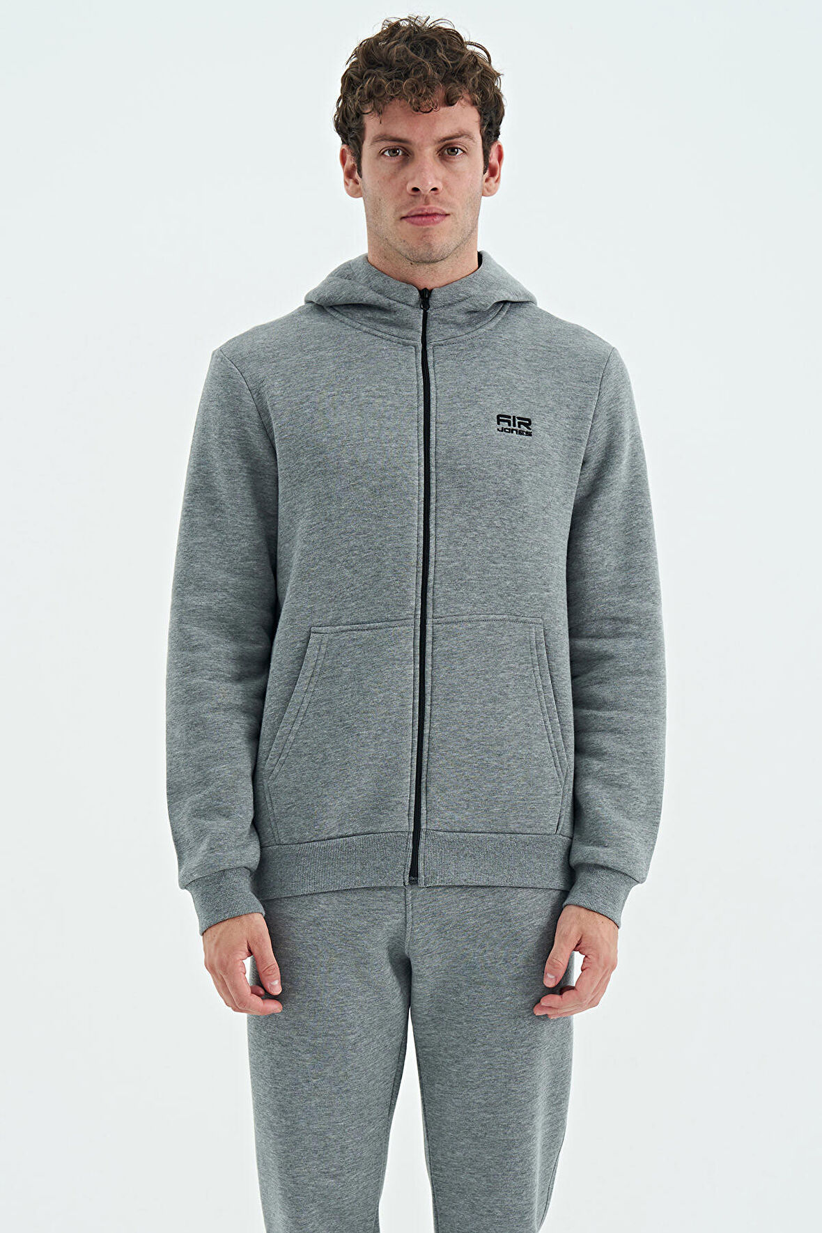 Hector Gri Melanj Şardonlu Erkek Sweatshirt - 88139
