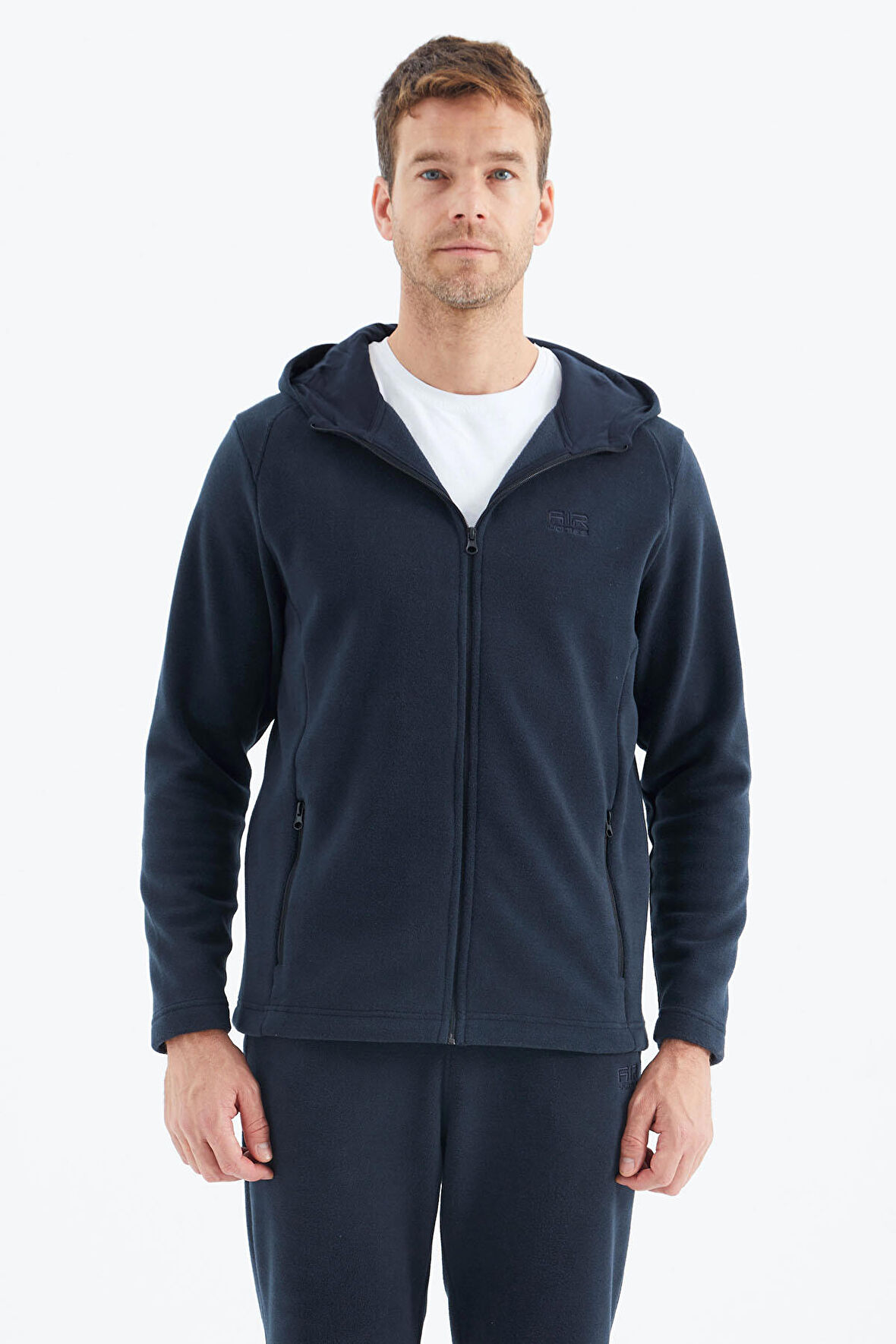 Connell Lacivert Rahat Kalıp Polar Erkek Sweatshirt - 88313 | S