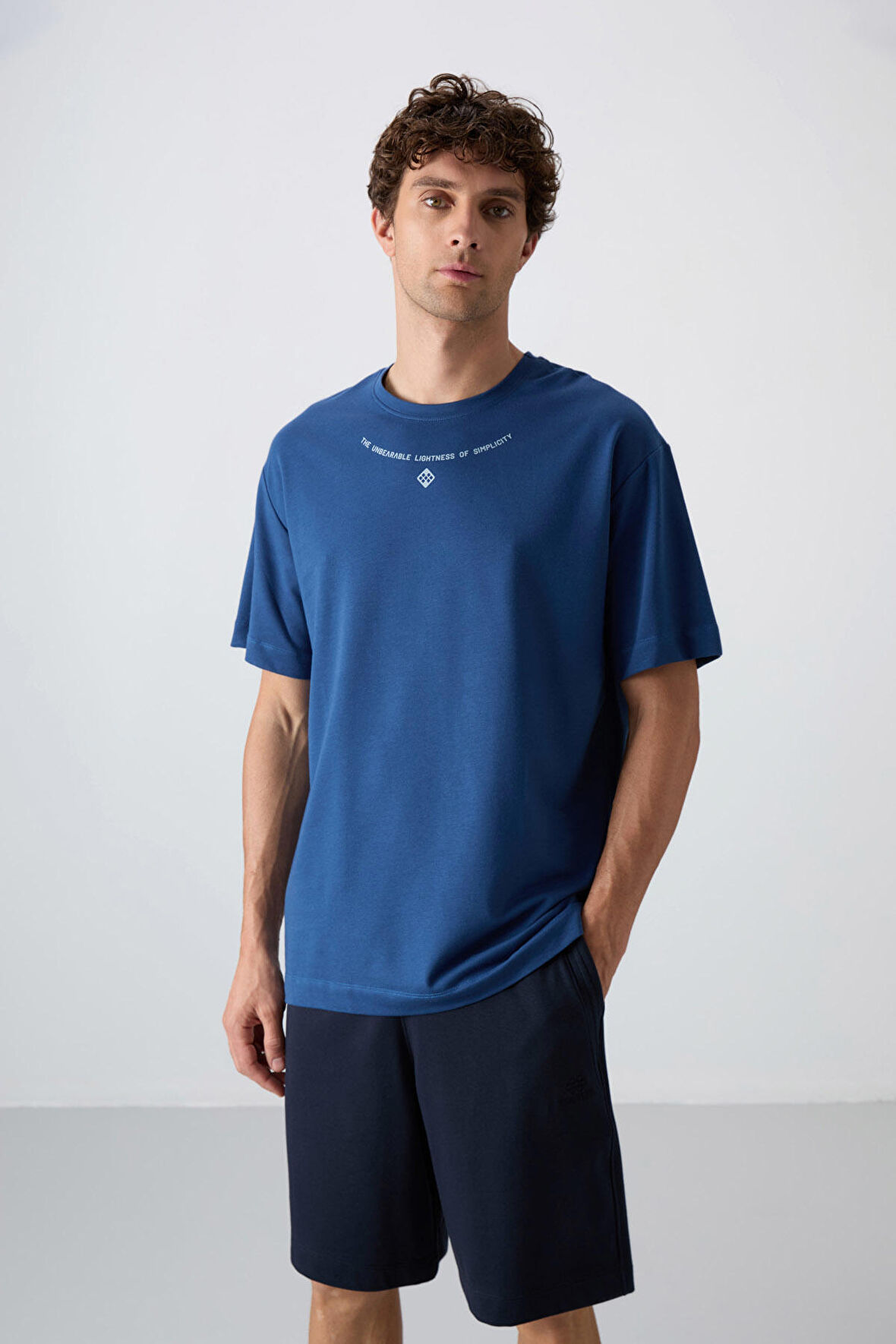 Parlament Pamuklu Kalın Yumuşak Dokulu Oversize Fit Baskılı Erkek T-Shirt - 88343 | XXL