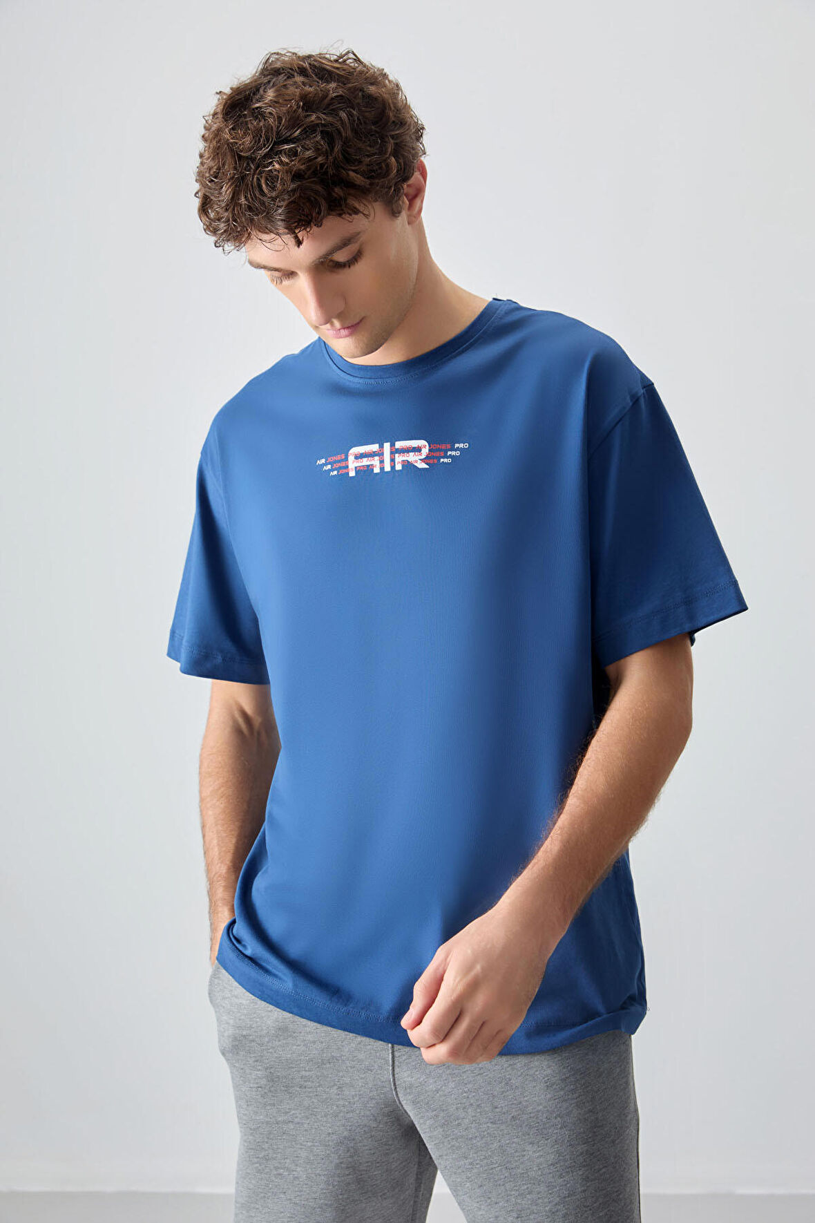 Parlament %100 Pamuk Kalın Yumuşak Dokulu Oversize Fit Baskılı Erkek T-Shirt - 88356