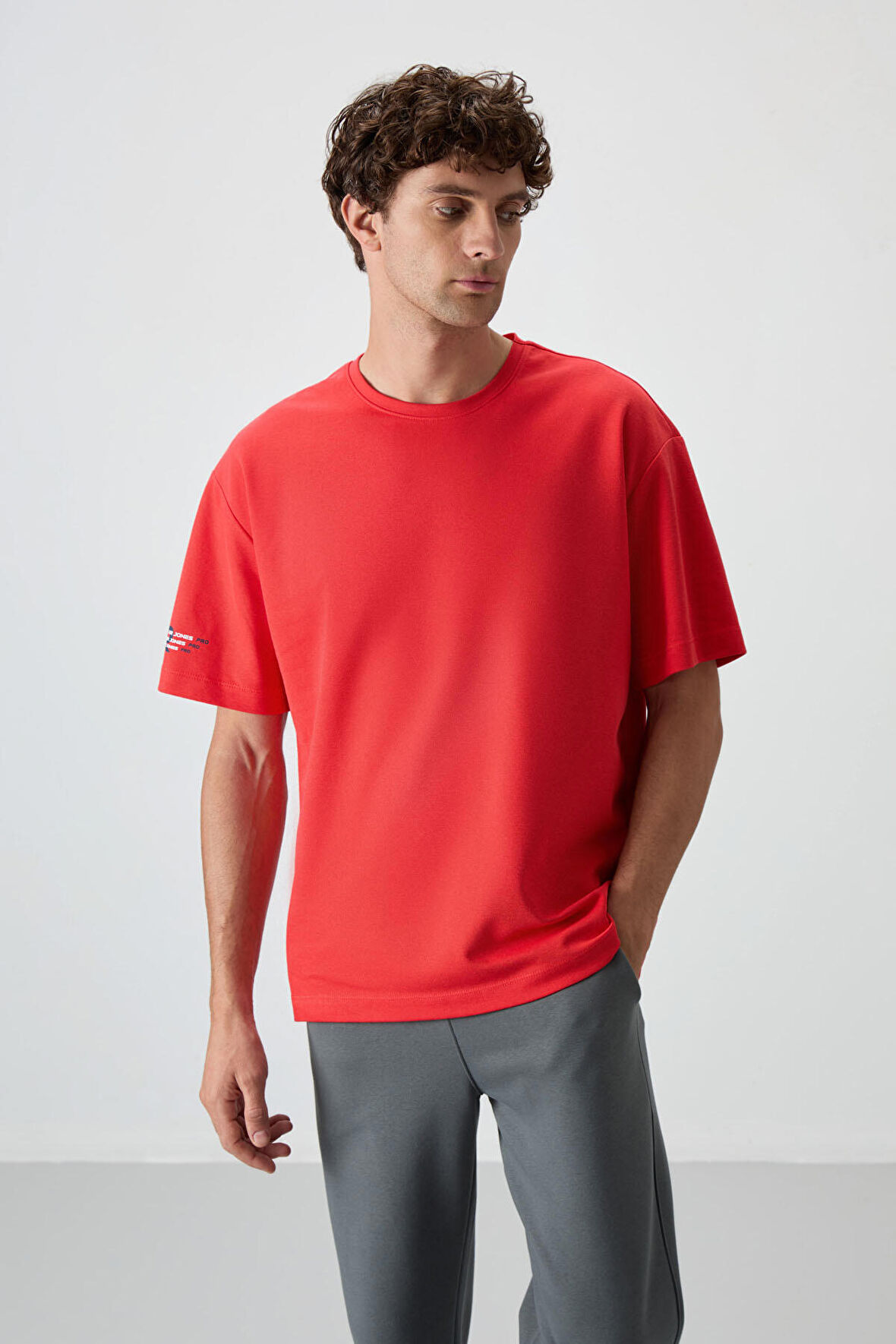 Fiesta Pamuklu Kalın Yüzeyi Dokulu Oversize Fit  Baskılı Erkek T-Shirt - 88369