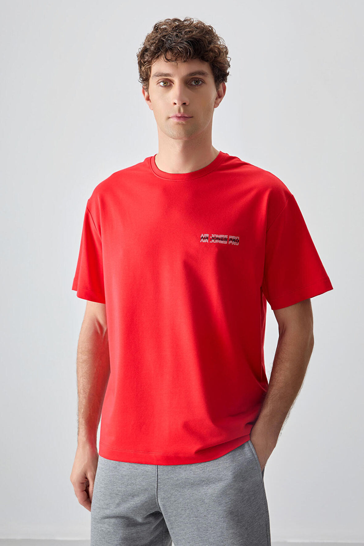 Fiesta Pamuklu Kalın Yumuşak Dokulu Oversize Fit Baskılı Erkek T-Shirt - 88375