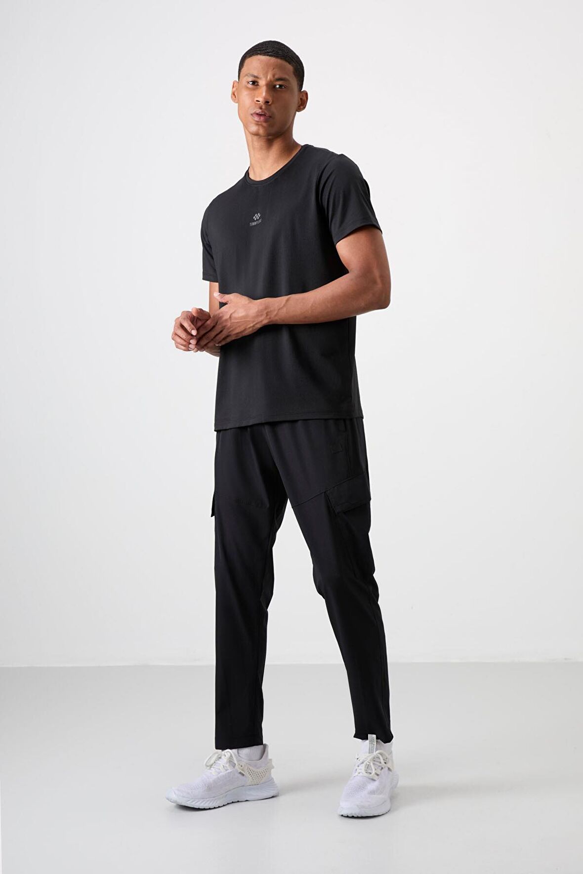 Tommy Life Siyah Polyester Nefes Alan Dokulu İnce Esnek Standart Fit Erkek Performans T-Shirt - 88387