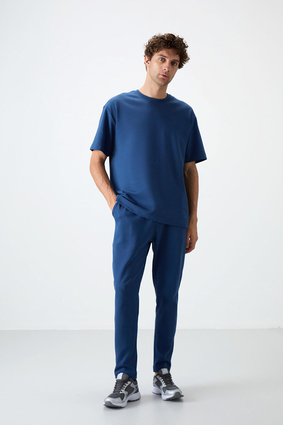 Parlament Pamuklu Kalın Yumuşak Dokulu Oversize Fit Basic Erkek Eşofman Takım - 85251 | XL