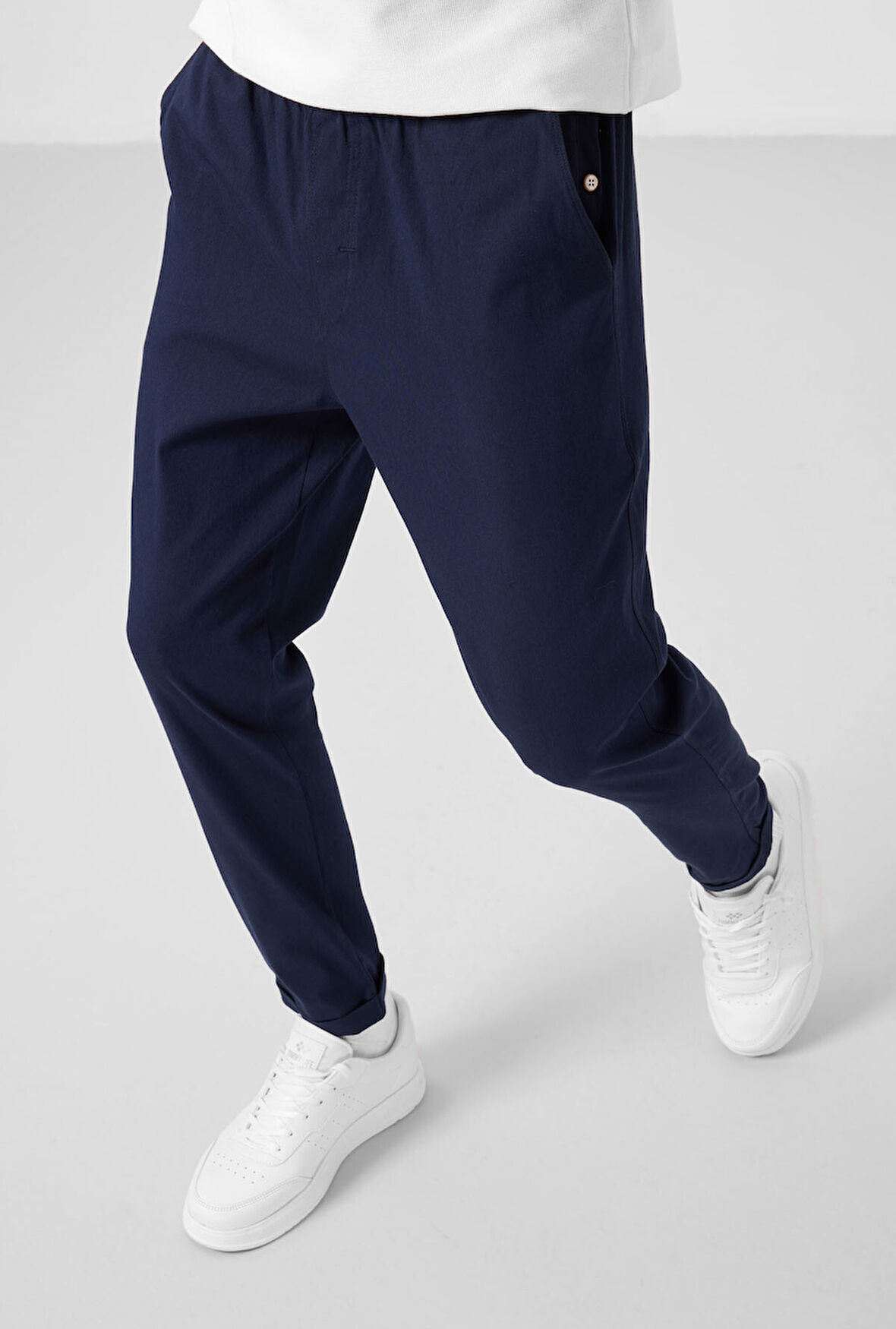 Lacivert Standart Fit Dokuma Hafif Esnek Chino Erkek Pantolon - 82178