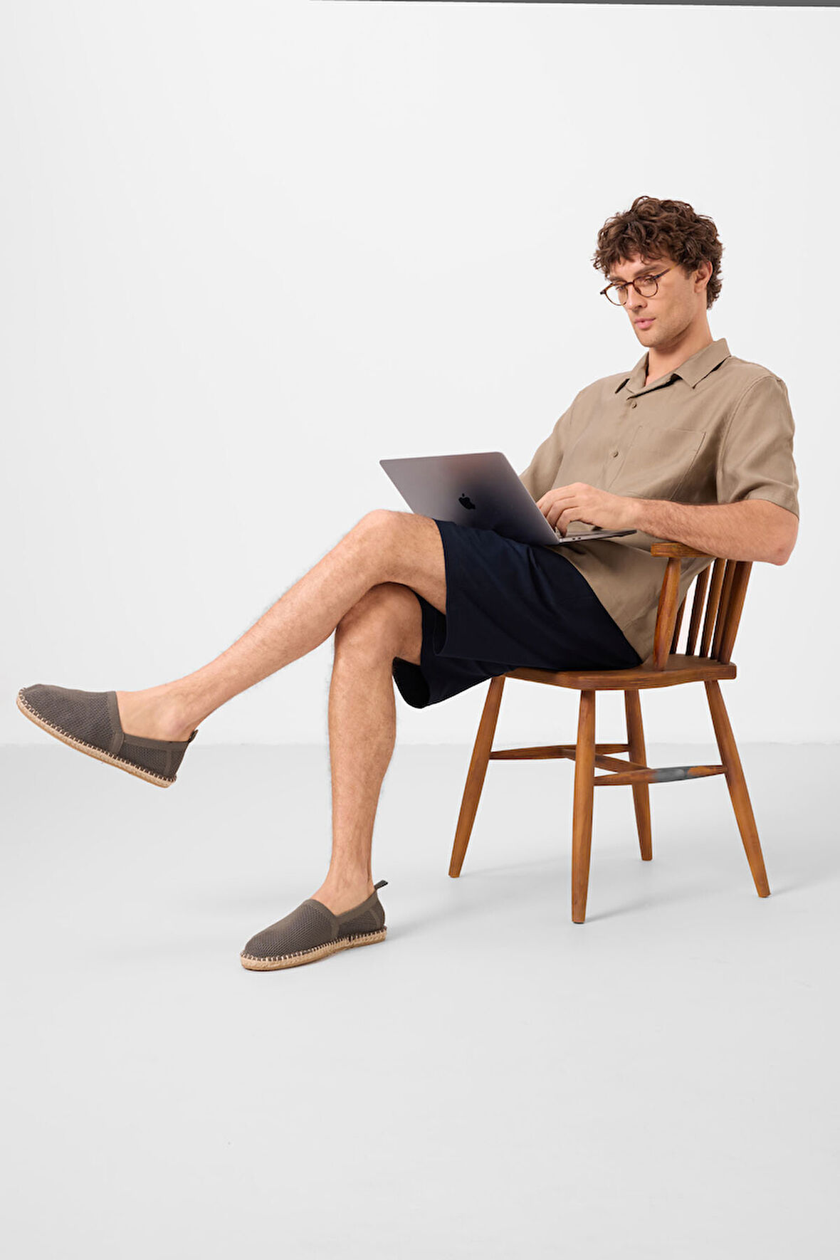 Lacivert Standart Fit Dokuma Hafif Esnek Chino Erkek Şort - 81291